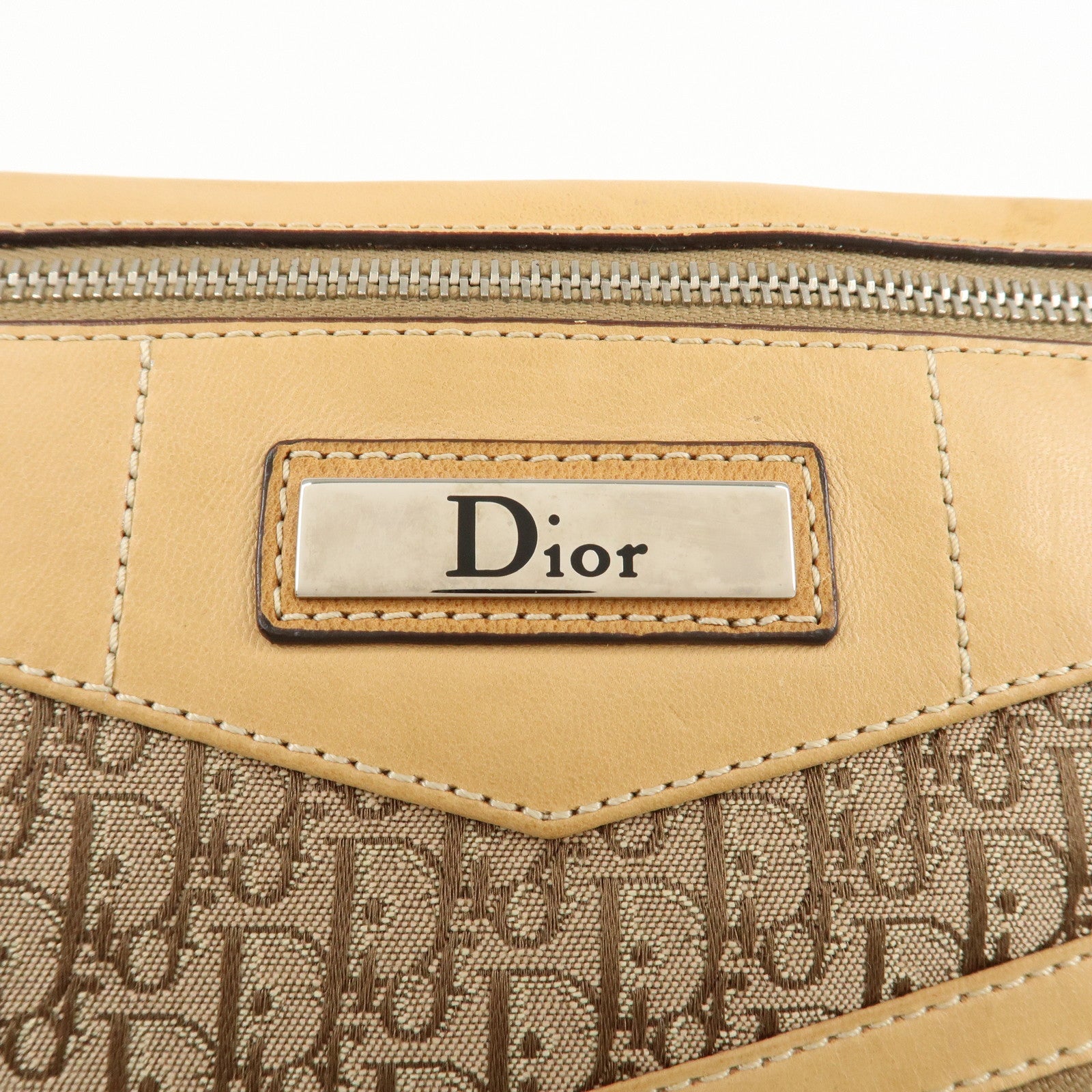 Christian Dior Street Chic Trotter Canvas Leather Shoulder Bag