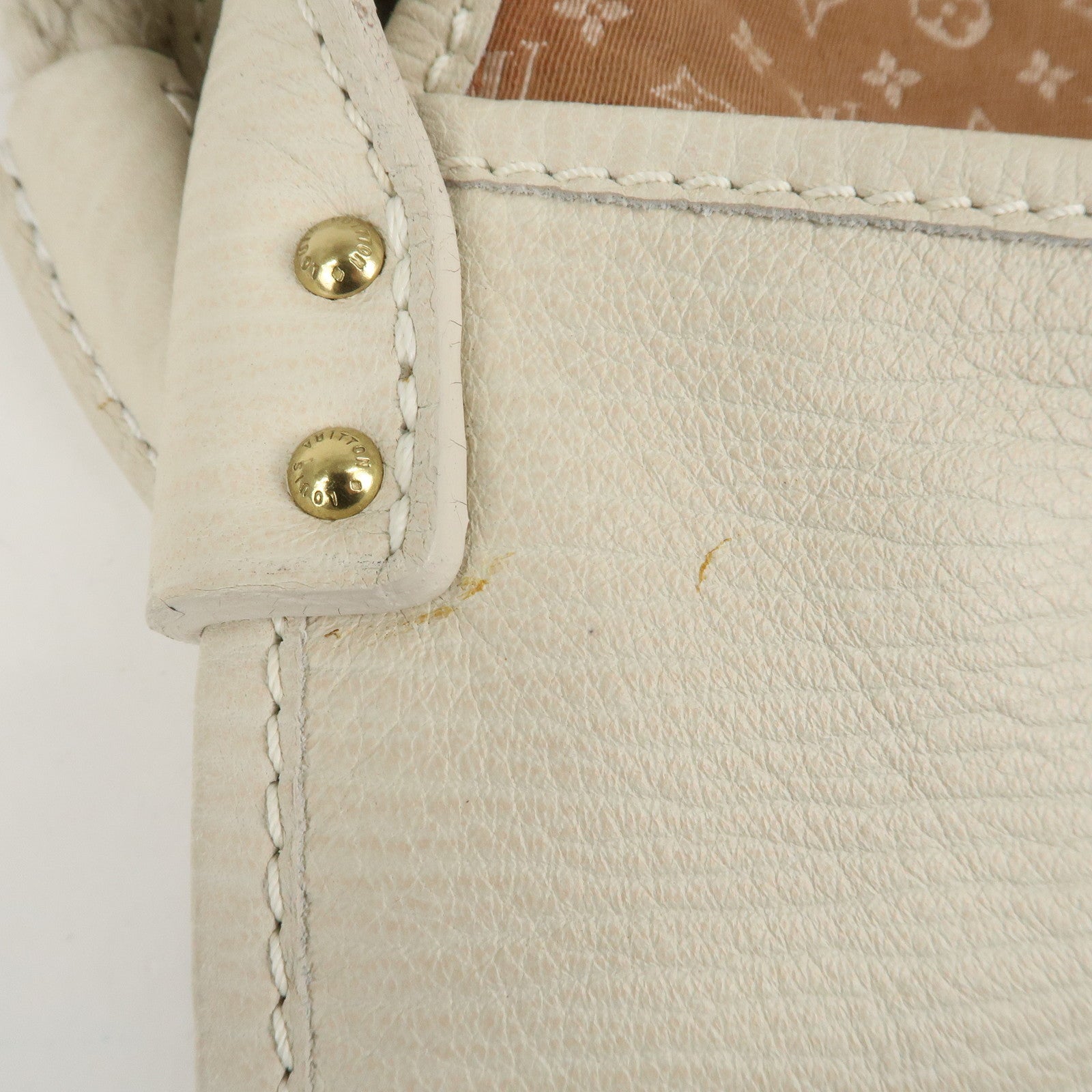 Louis Vuitton Monogram Mini Initial Aman Beige White M40020 Used