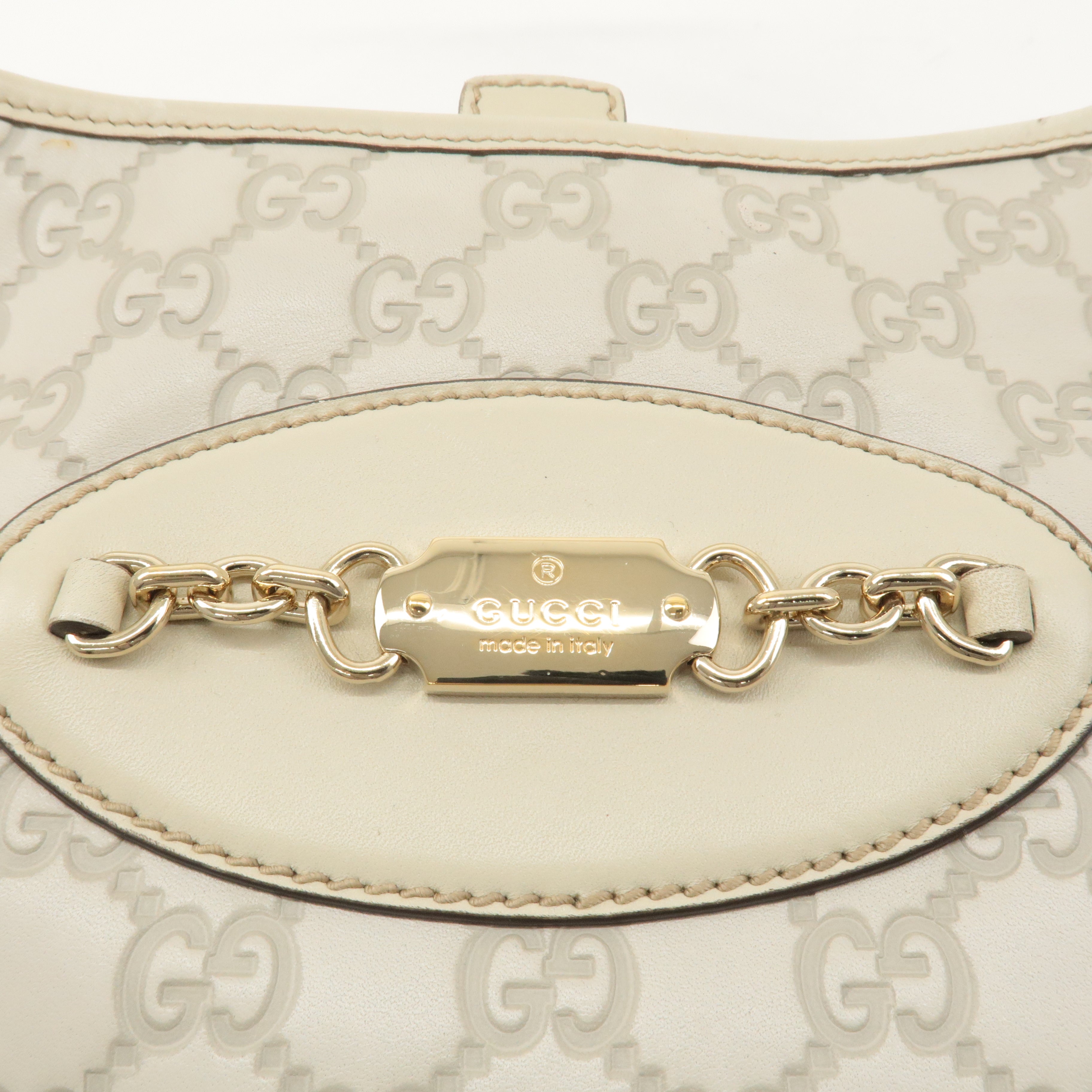 GUCCI Guccissima Leather Shoulder Bag Hand Bag Ivory 145781