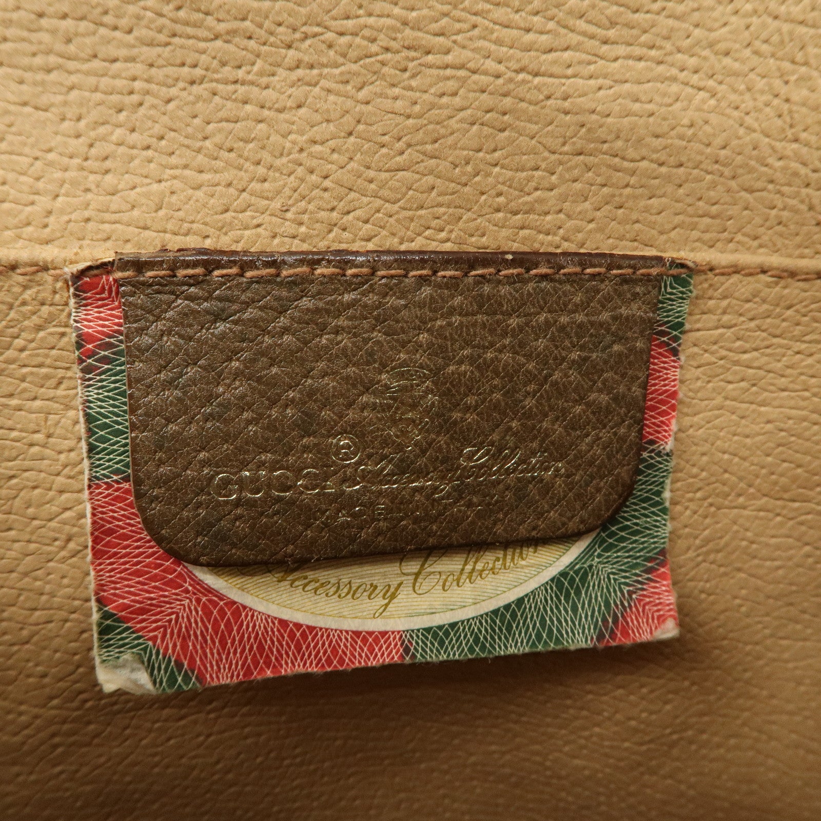 GUCCI Old Gucci Sherry GG Plus Leather Clutch Bag 89.01.030