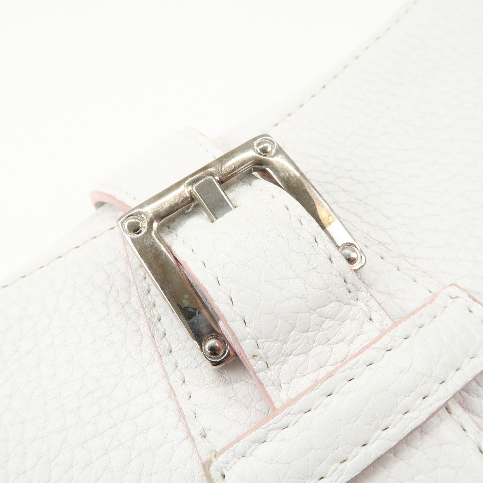 LOEWE Leather Senda Boston Bag Hand Bag White