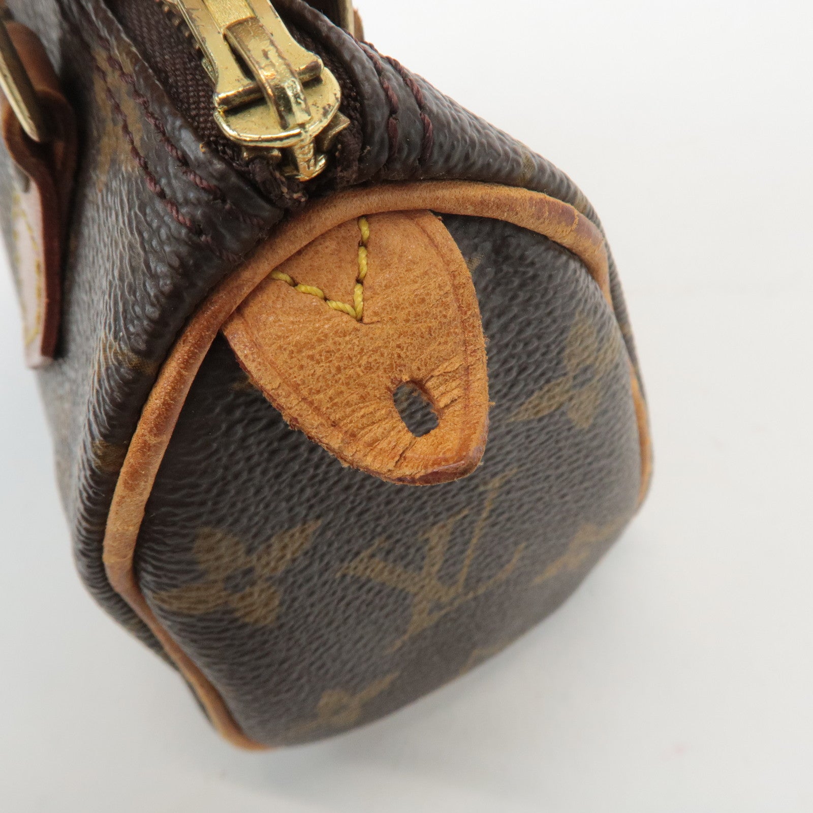 Louis Vuitton Monogram Mini Speedy Hand Bag Brown M41534 Used