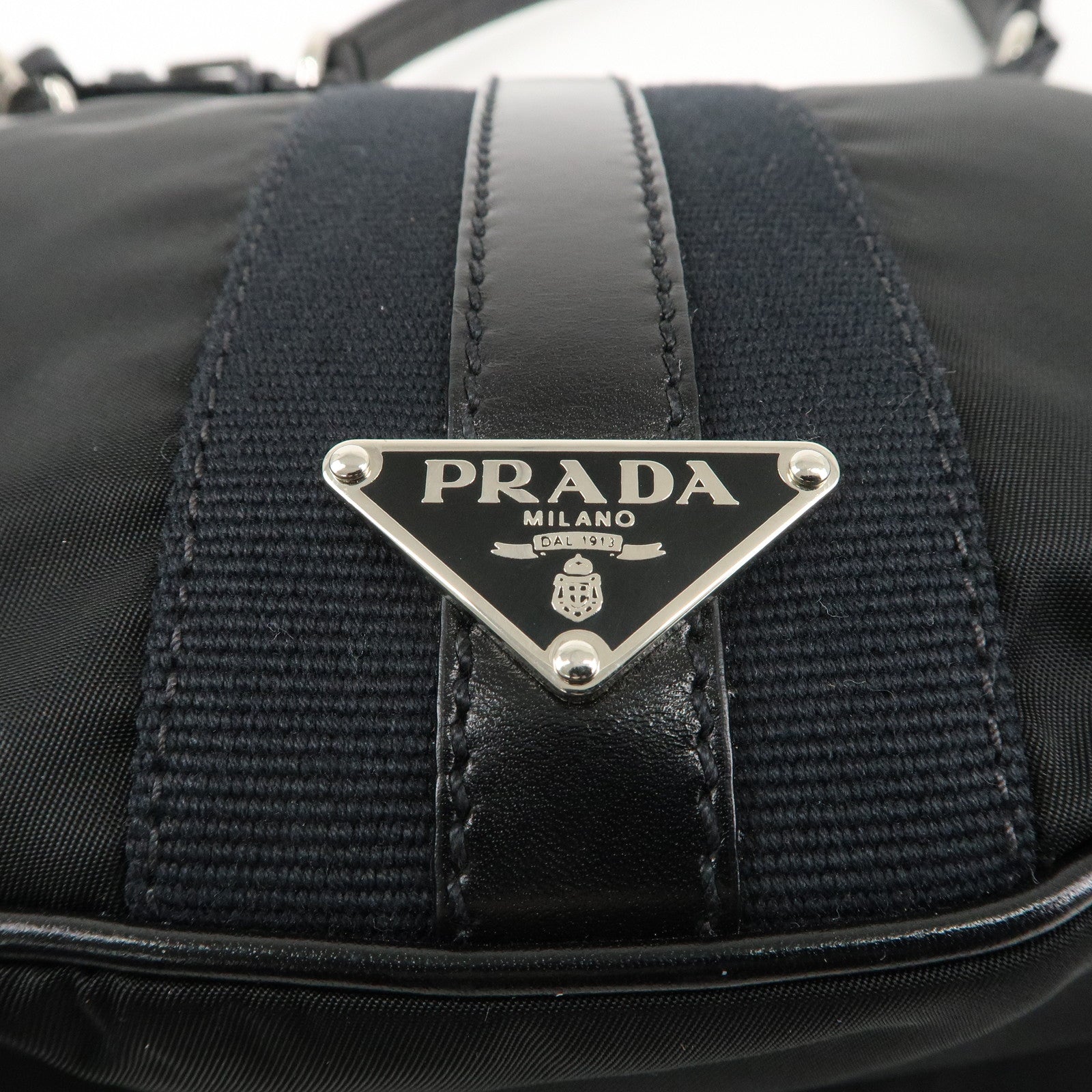 PRADA Nylon Leather One Shoulder Bag NERO Black