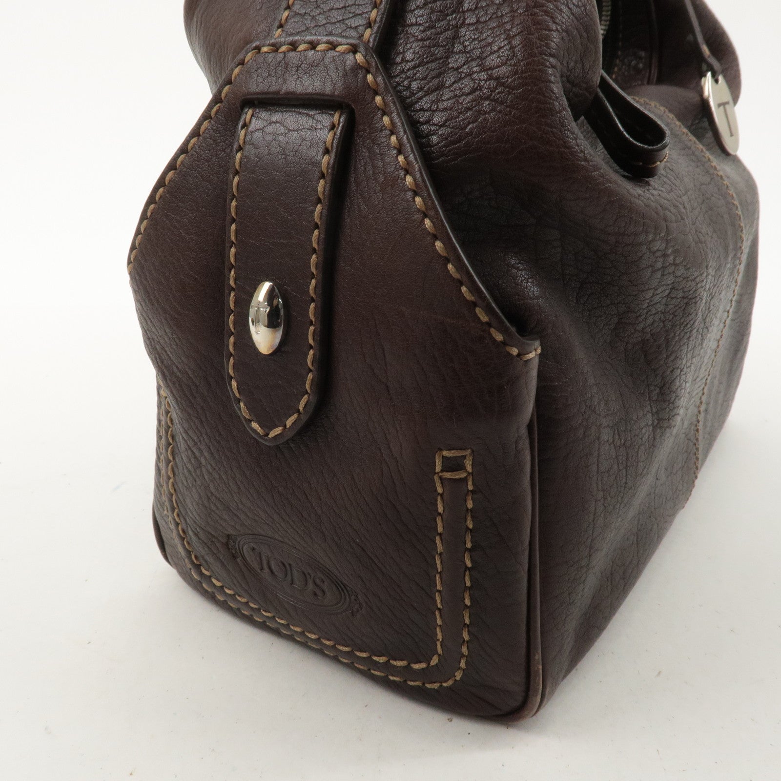 TOD’S Leather One-shoulder Bag Shoulder Bag Hand Bag Brown