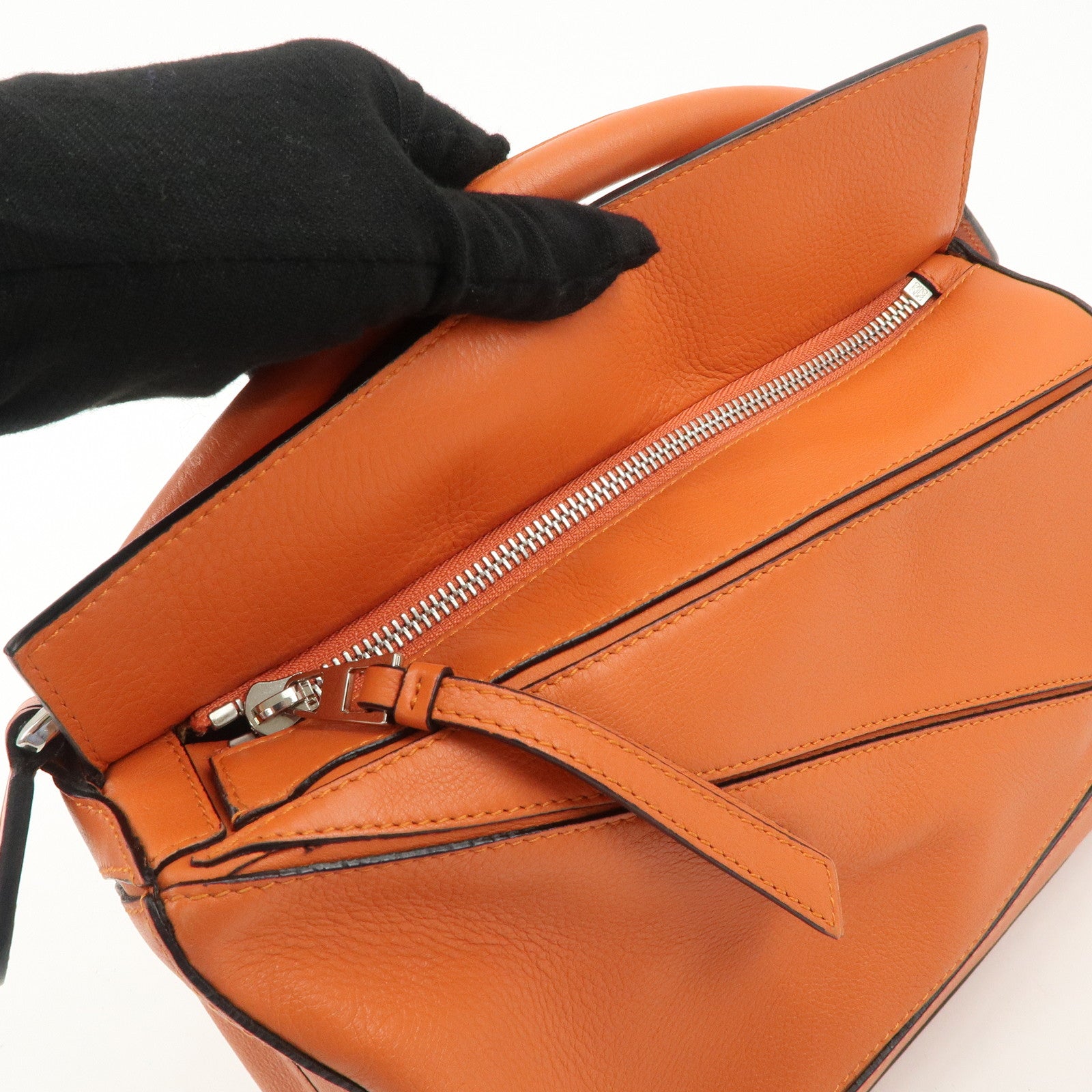 LOEWE Leather Puzzle Bag Small Hand Bag Orange