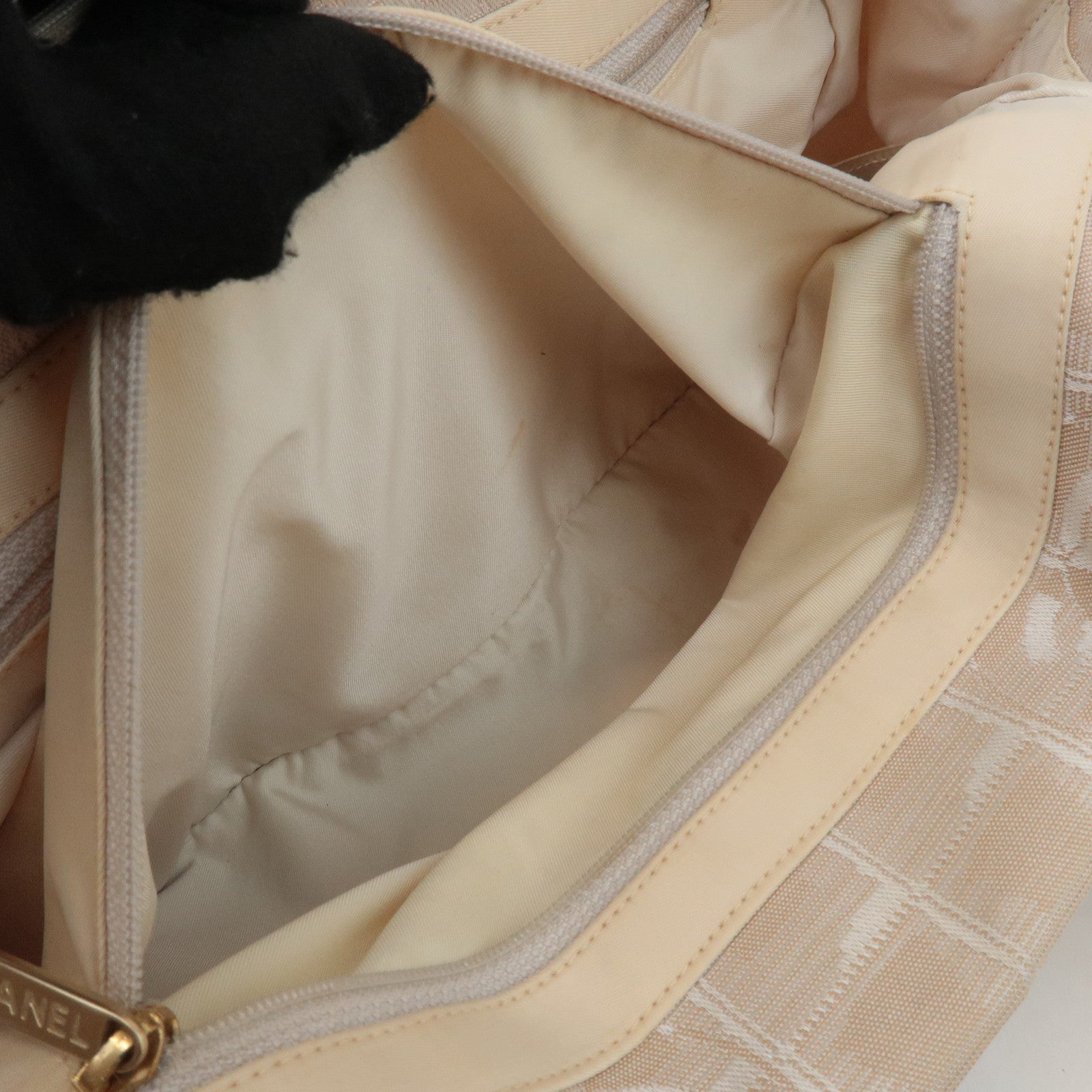 CHANEL New Travel Line Nylon Jacquard Tote PM Beige A20457