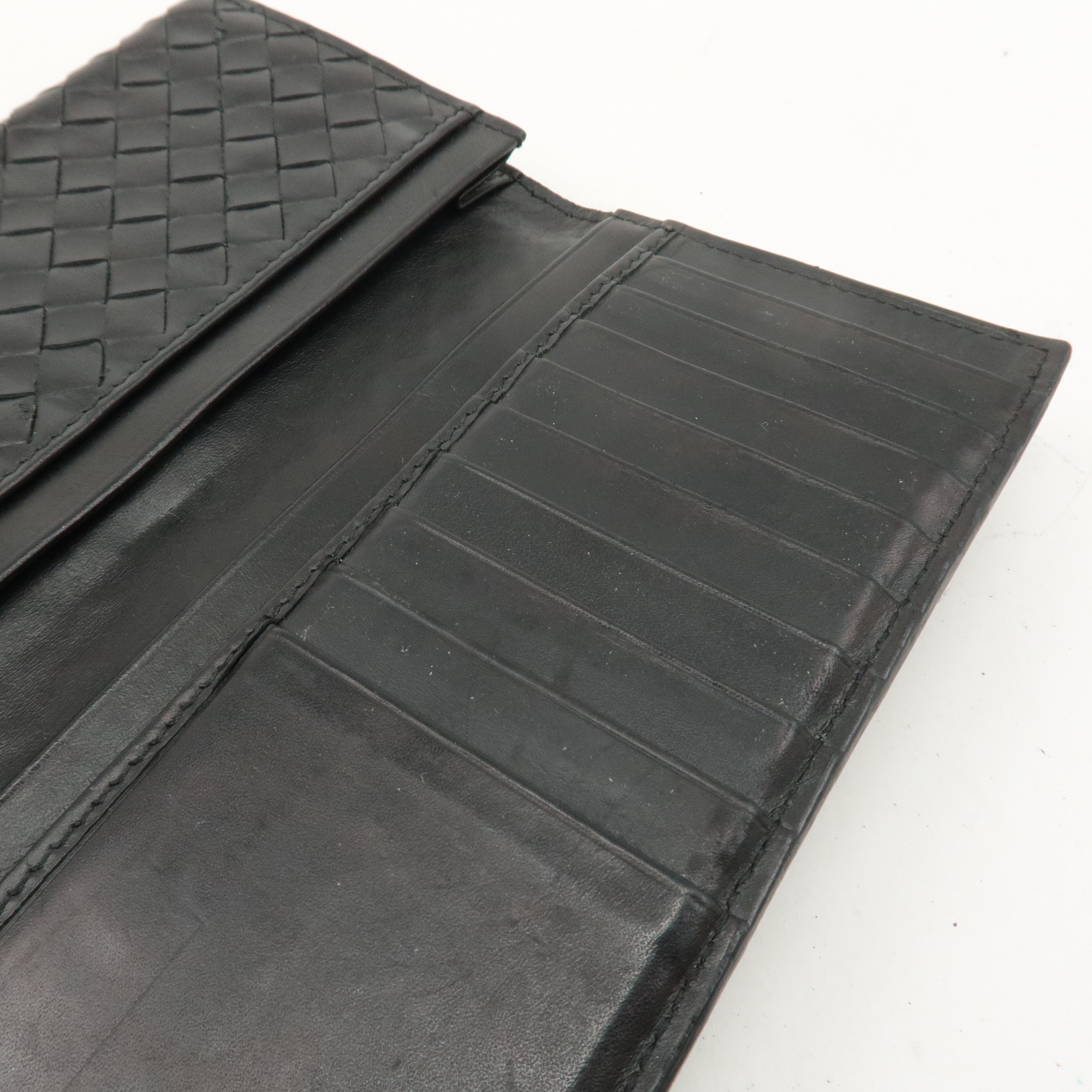 BOTTEGA VENETA Set of 2 Intrecciato Leather Wallet Navy Black