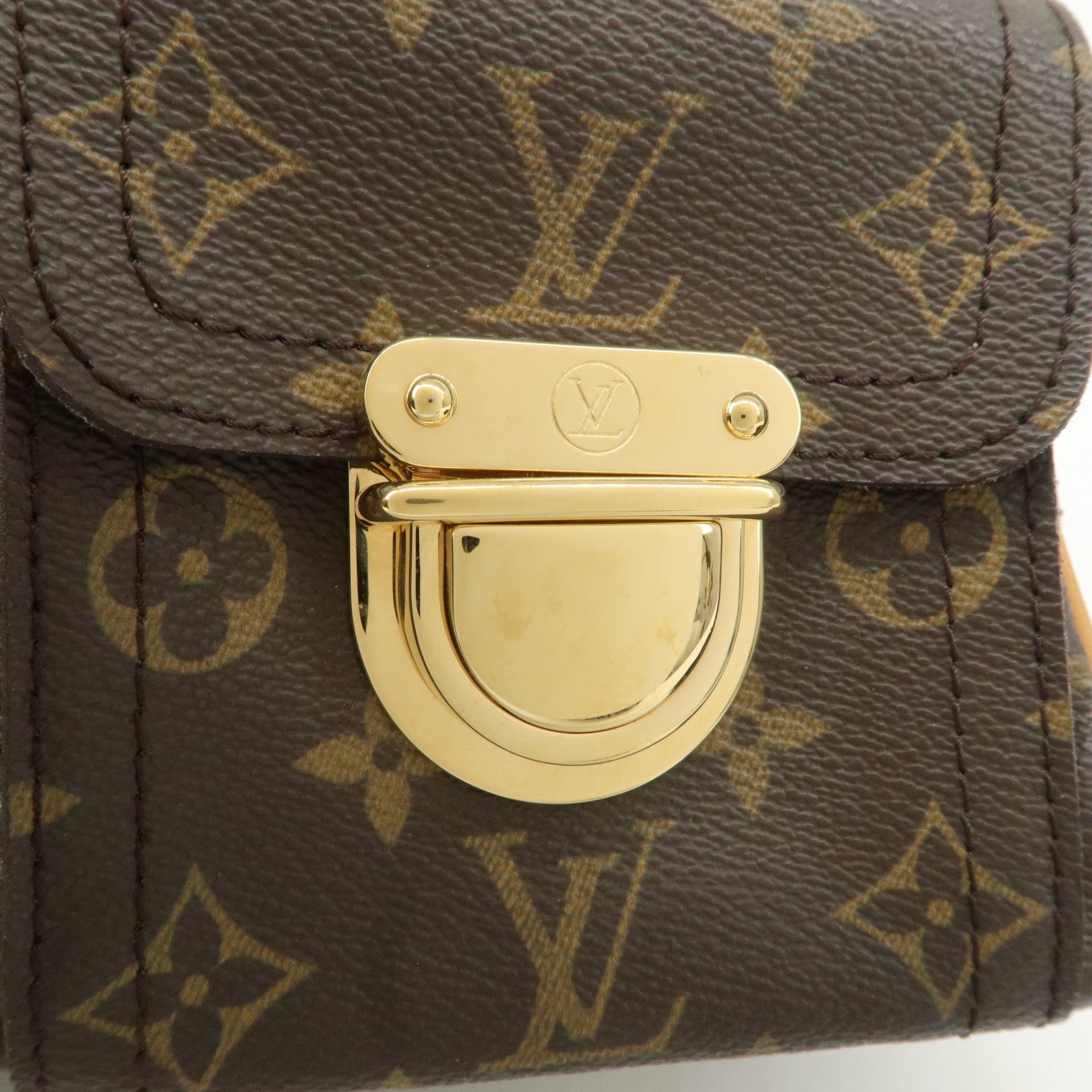 Louis Vuitton Monogram Manhattan PM Hand Bag Brown M40026 Used