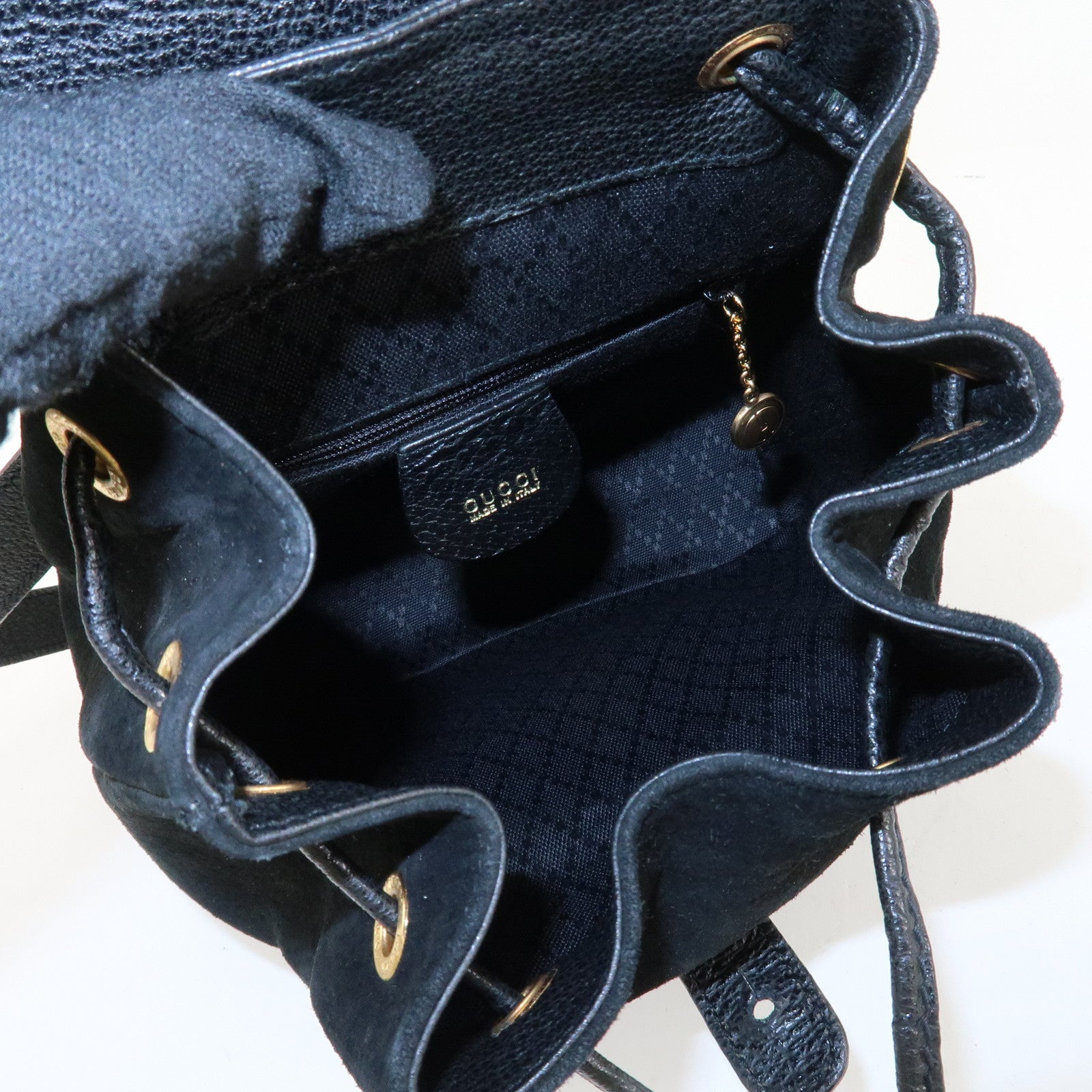 GUCCI Bamboo Suede Leather Mini Backpack Black 003.1705.0030