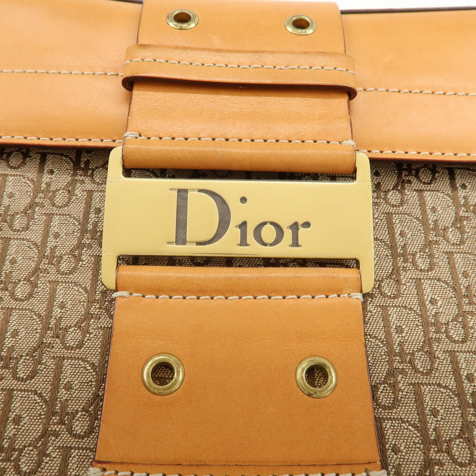 Christian Dior Trotter Street Chic Canvas Leather Shoulder Bag