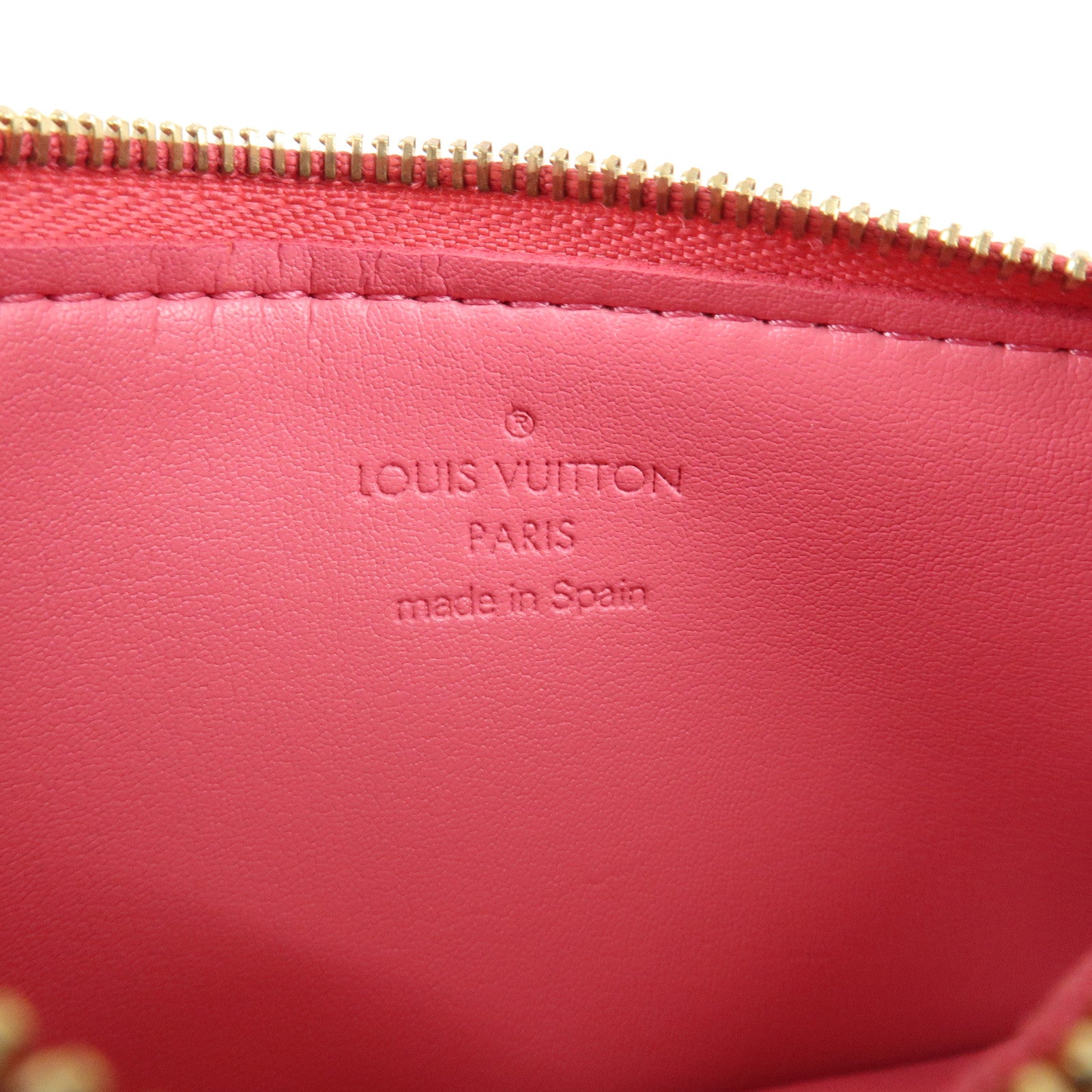 Louis Vuitton Monogram Vernis Pochette Cles Coin Case Pink M9144F