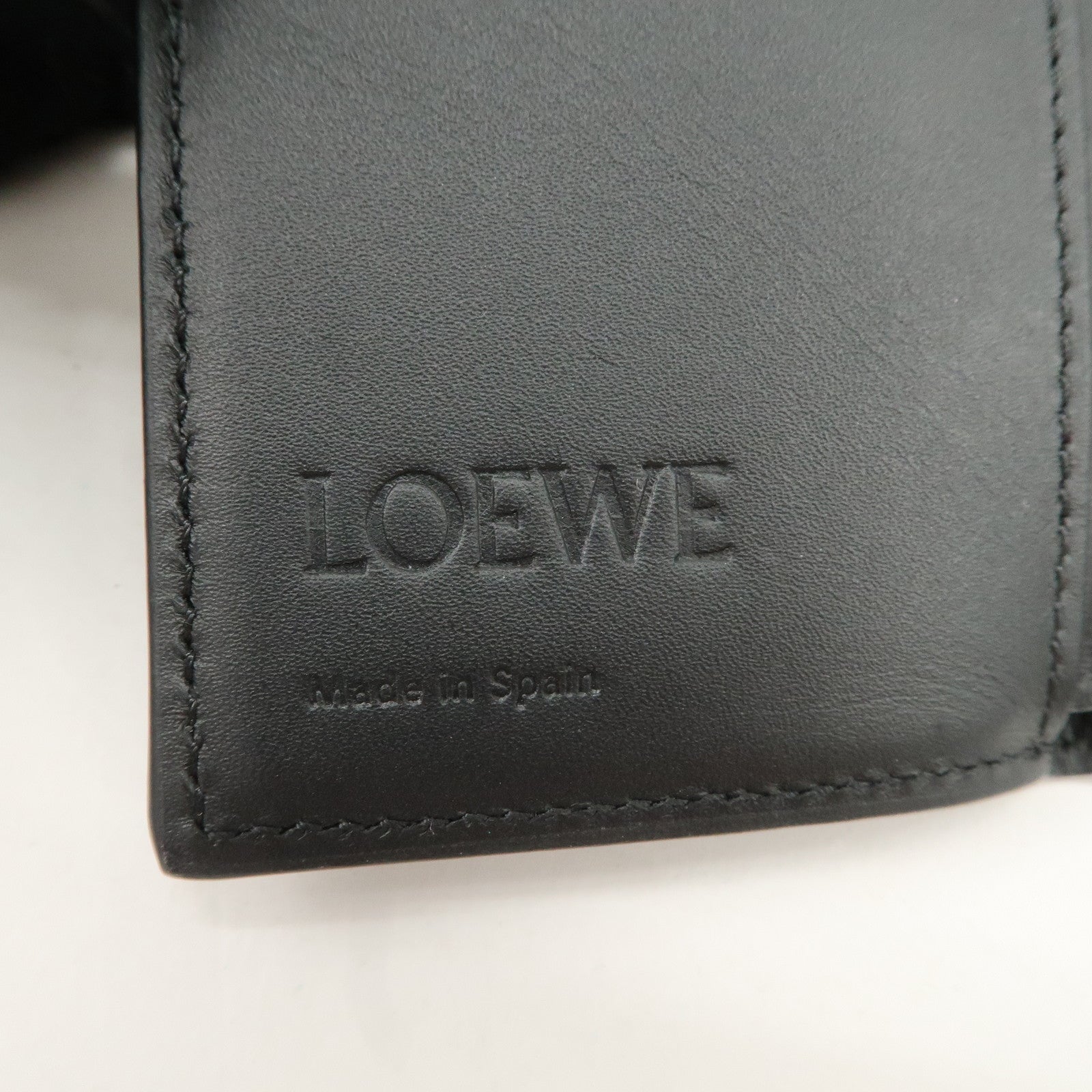 LOEWE Anagram Leather Tri-fold Wallet Black