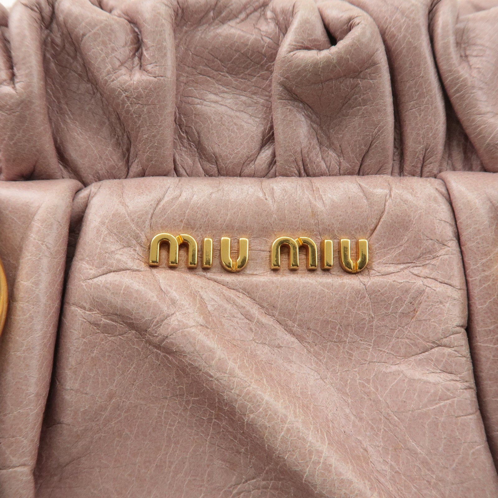 MIU MIU Leather 2WAY Bag Hand Bag Shoulder Bag Pink