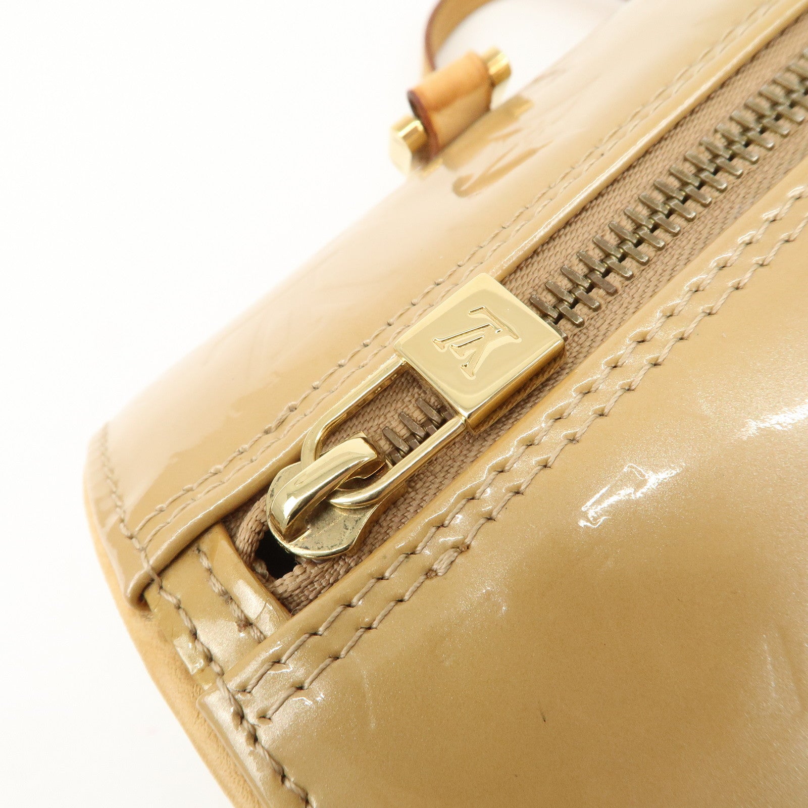 Louis Vuitton Monogram Vernis Bedford Hand Bag Beige M91329 Used