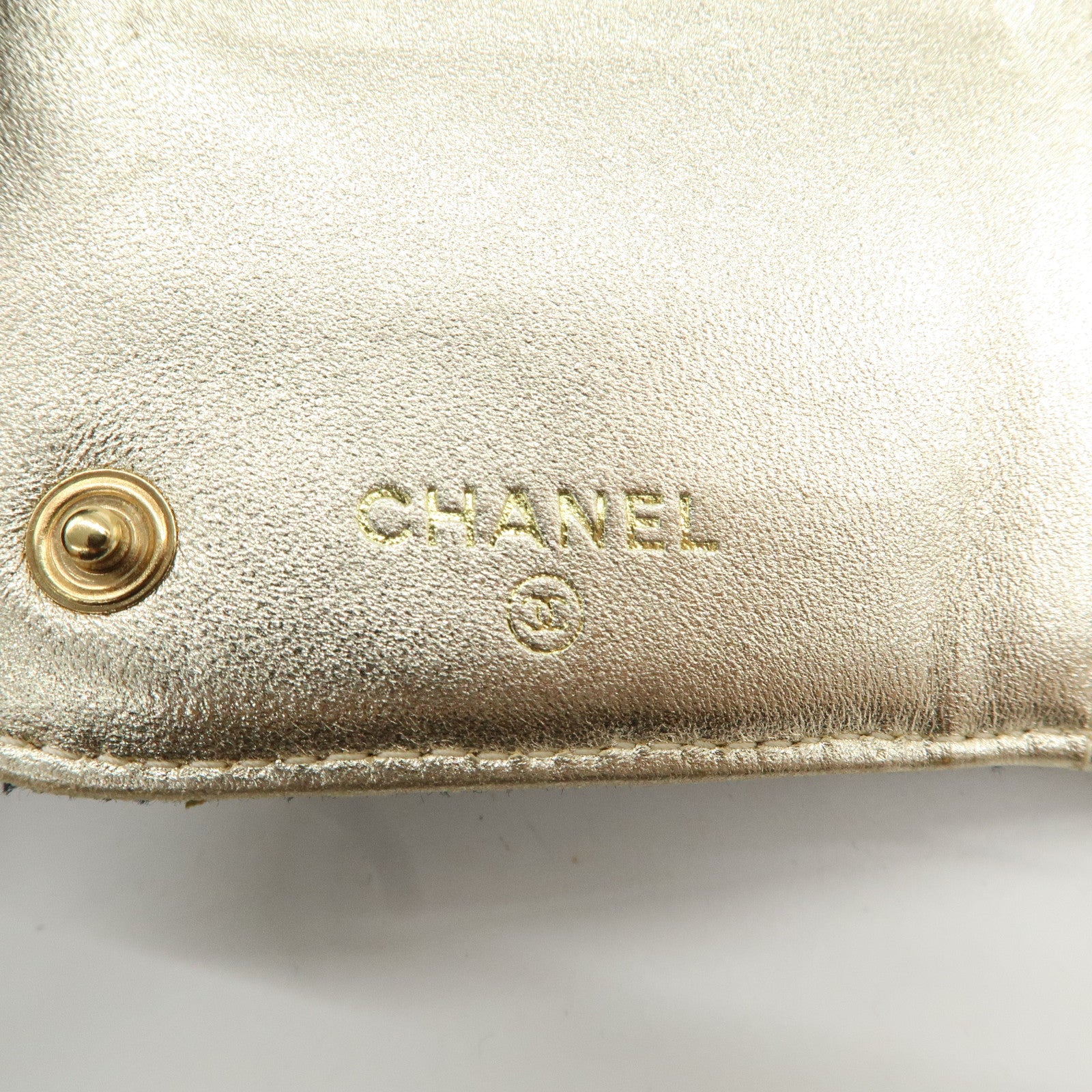 CHANEL Denim Coco Mark Hook Long Wallet  Blue A31900 Used