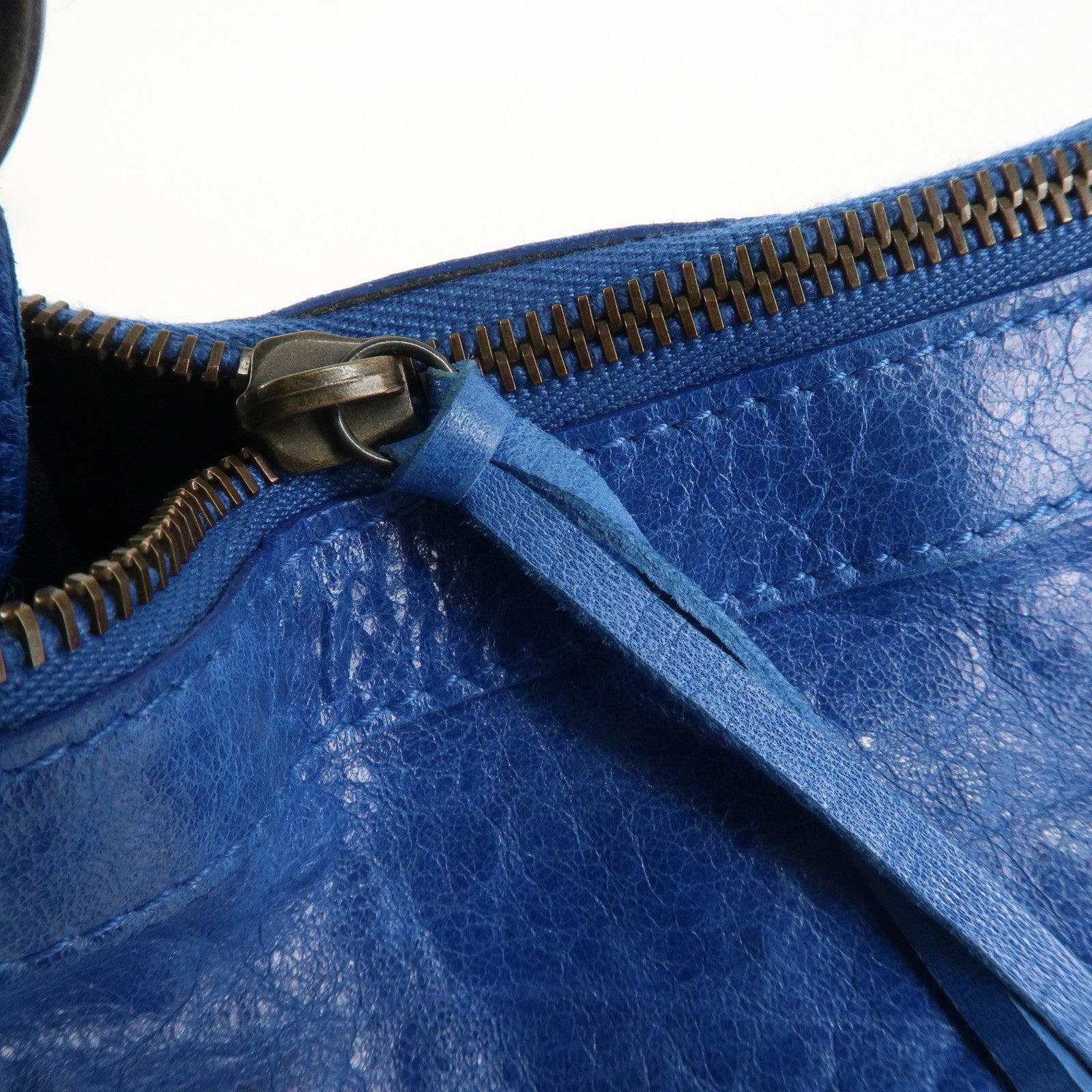 BALENCIAGA Editor
s The Day Leather Shoulder Bag Blue 140442