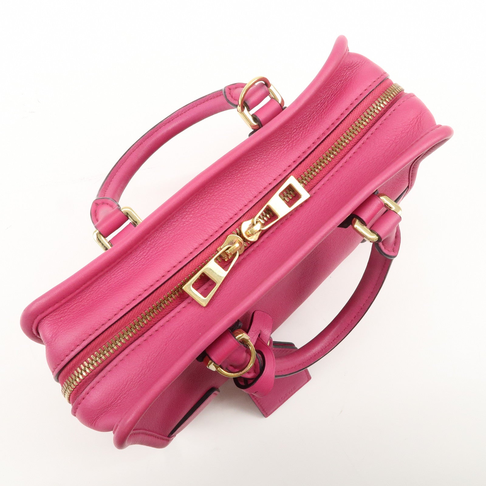 LOEWE Anagram Leather Amazona 23 2Way Shoulder Hand Bag Pink Used