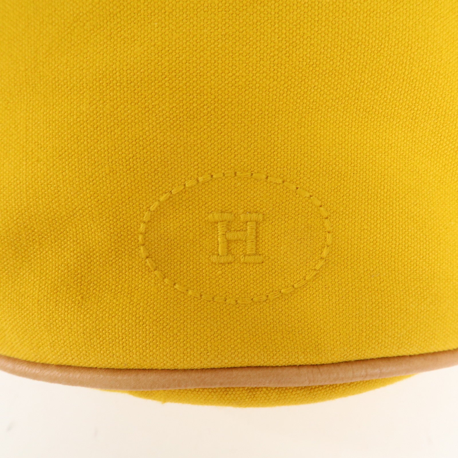 HERMES Porochon Mimil PM Toile Officier Leather Mustard Used