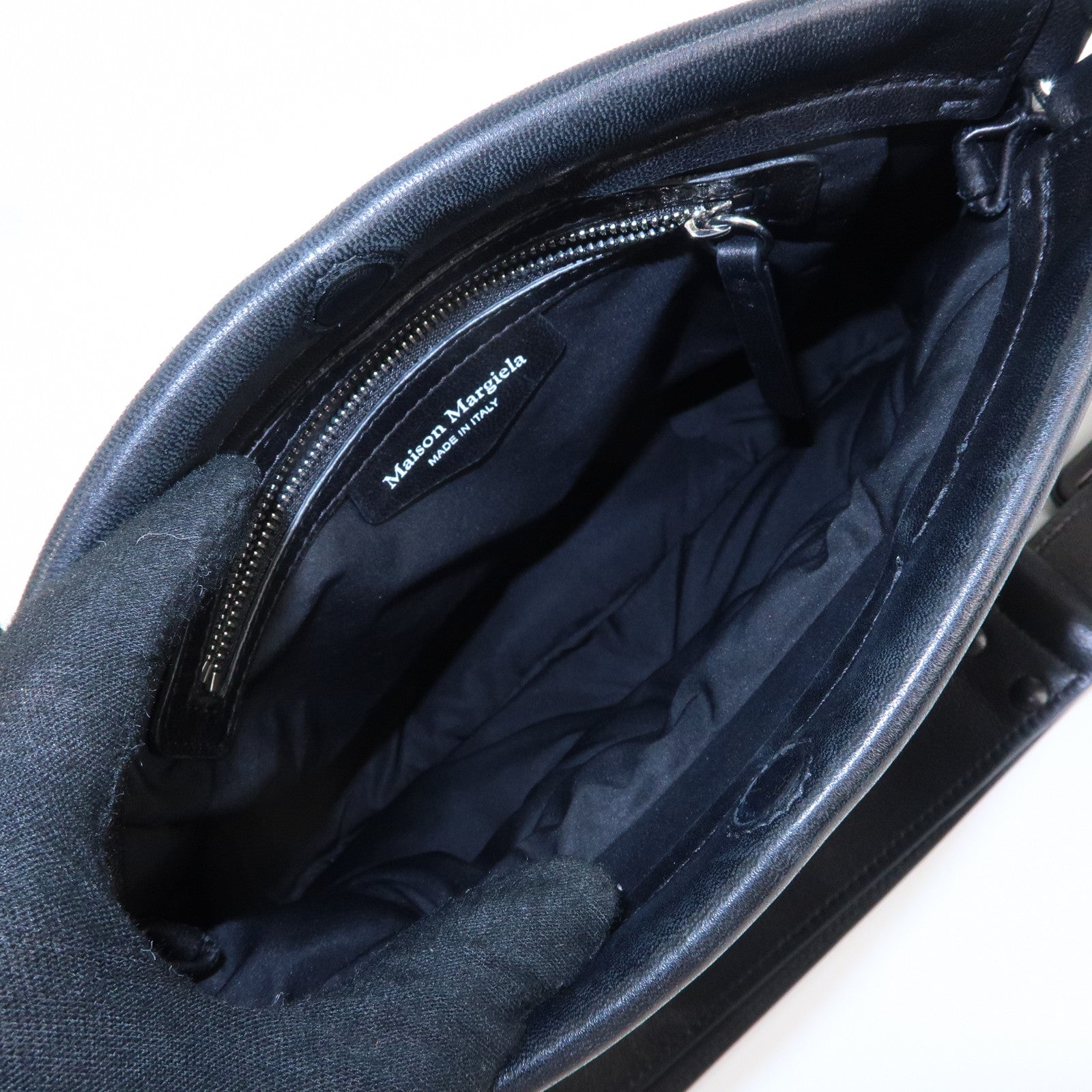 Maison Margiela Leather Grand Slam Shoulder Bag Black