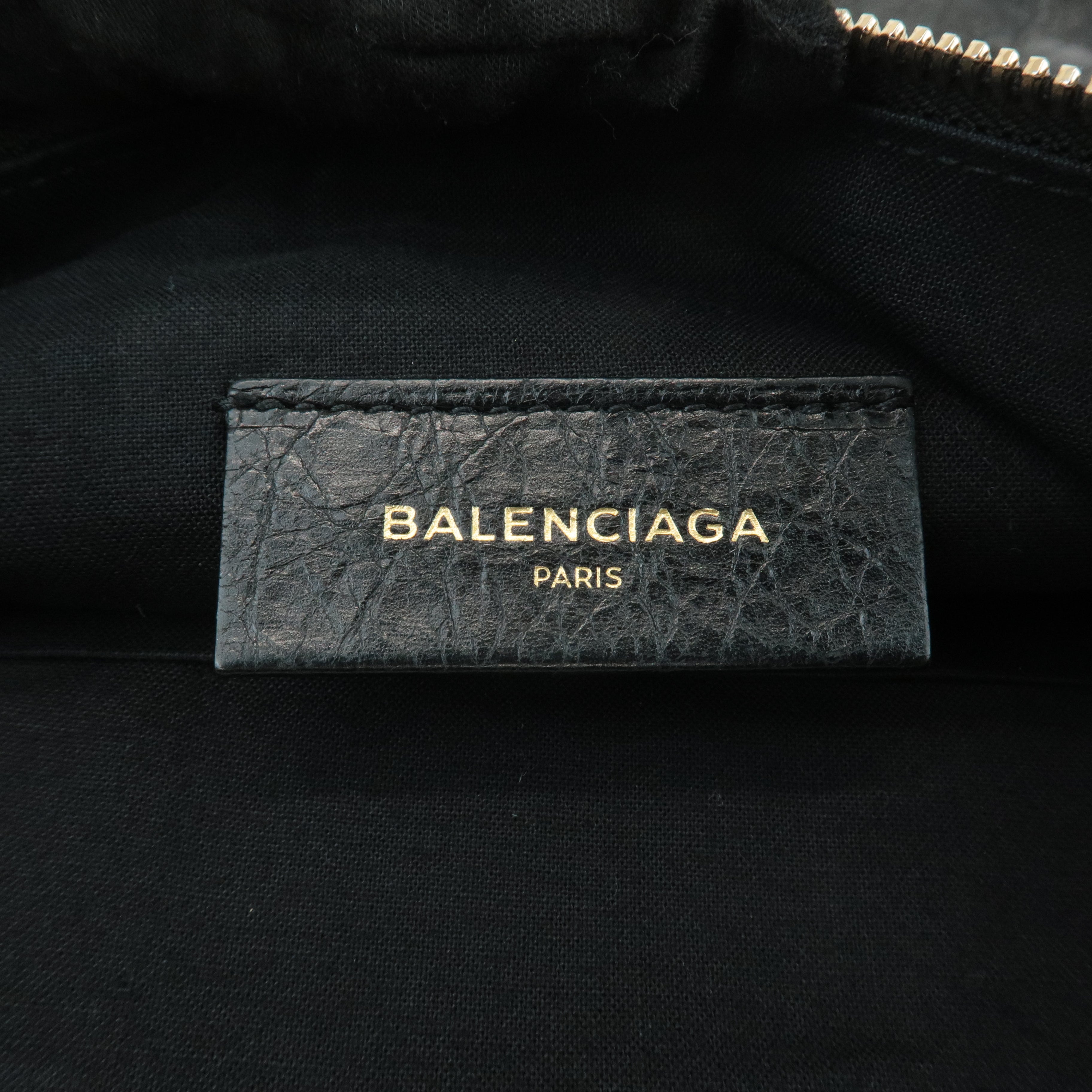 BALENCIAGA Leather Classic Motor Clutch Bag Black 541818