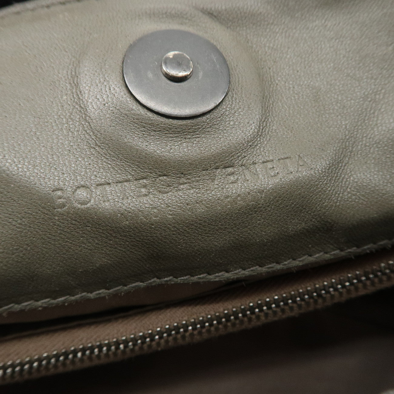 BOTTEGA VENETA Intrecciato Leather Hand Bag Tote Bag Khaki