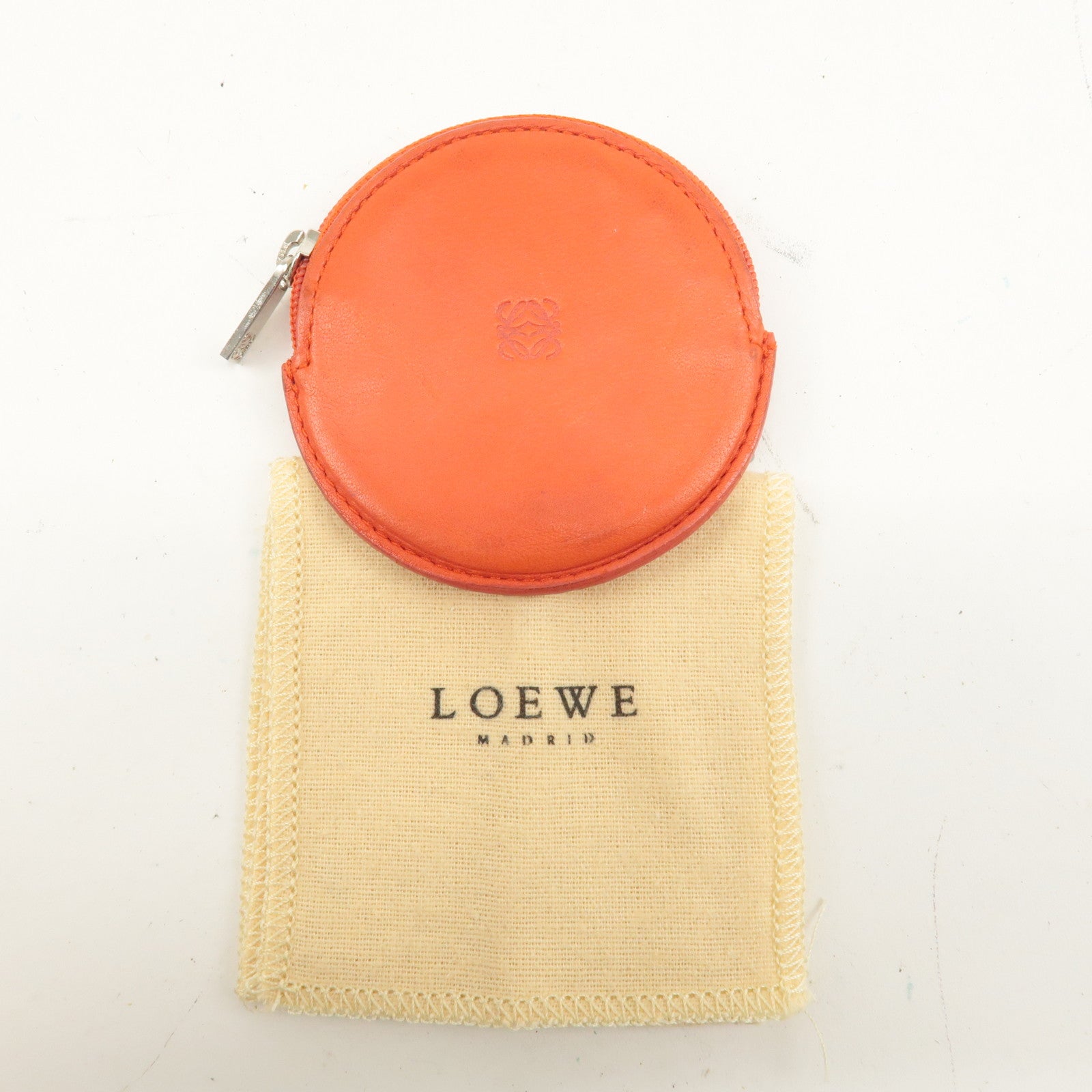 LOEWE Set of 2 Anagram Leather Coin Case Bordeaux Red