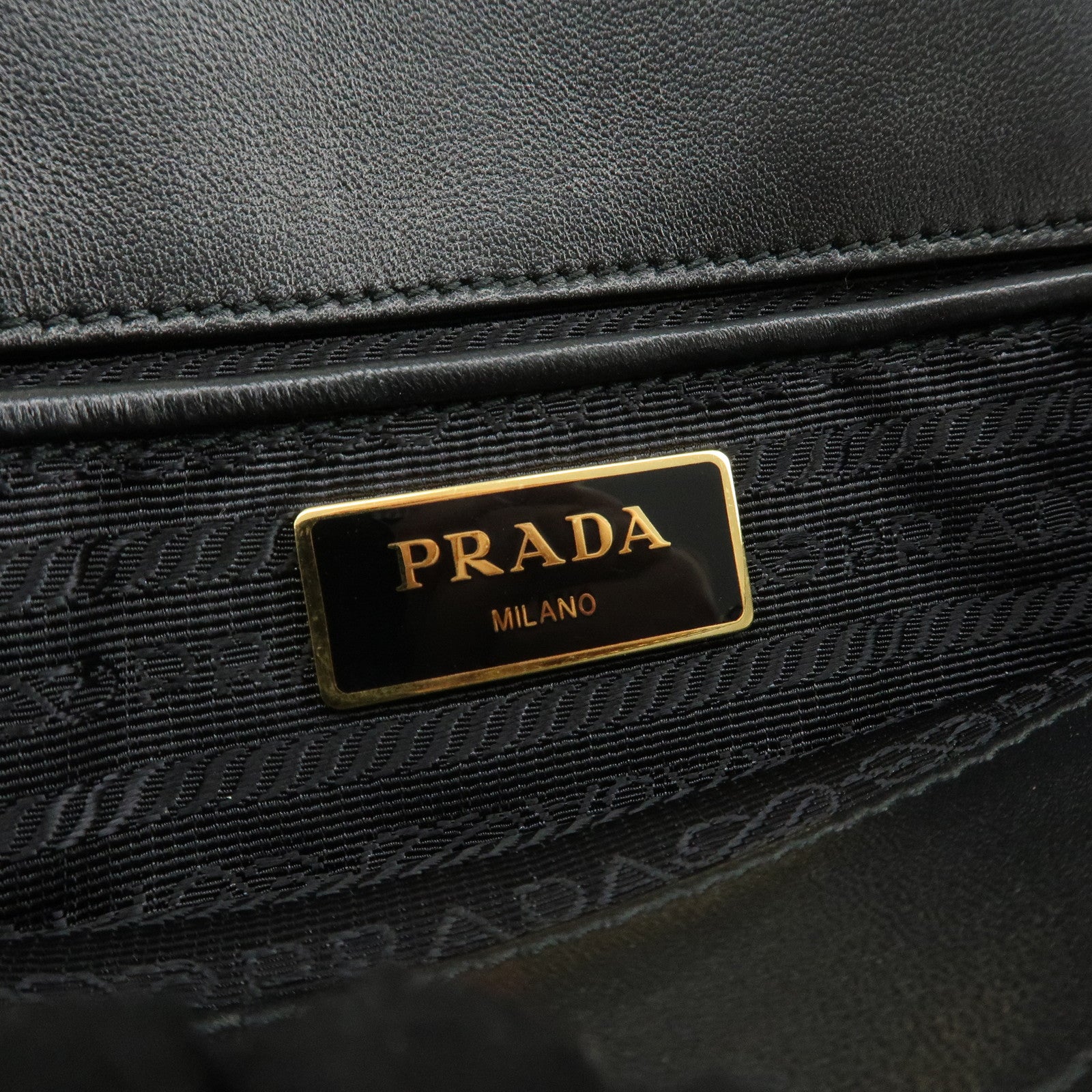 PRADA Nylon Leather Gathered 2WAY Bag Hand Bag Black 1BG189