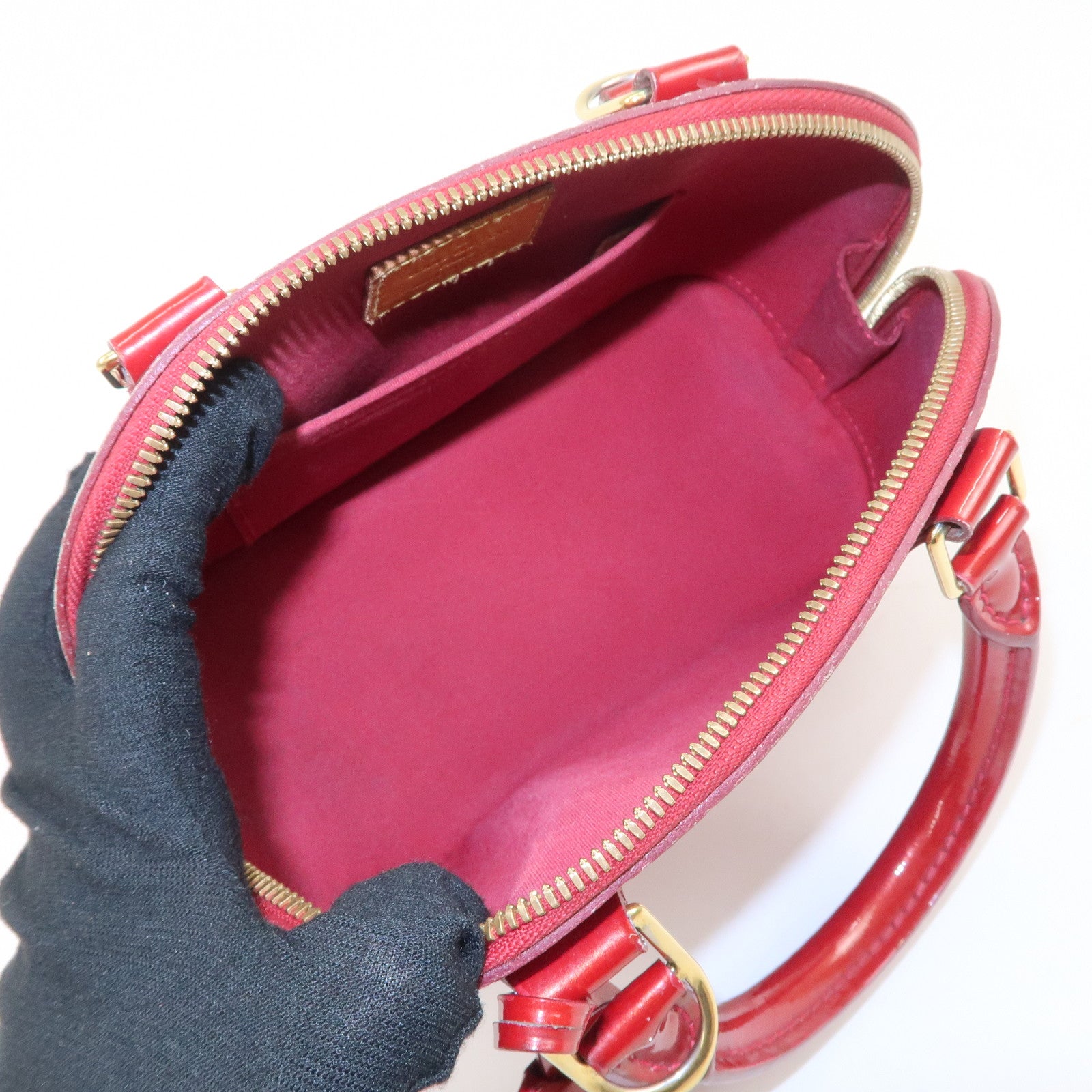 Louis Vuitton Monogram Vernis Alma BB 2Way Bag Red M91606