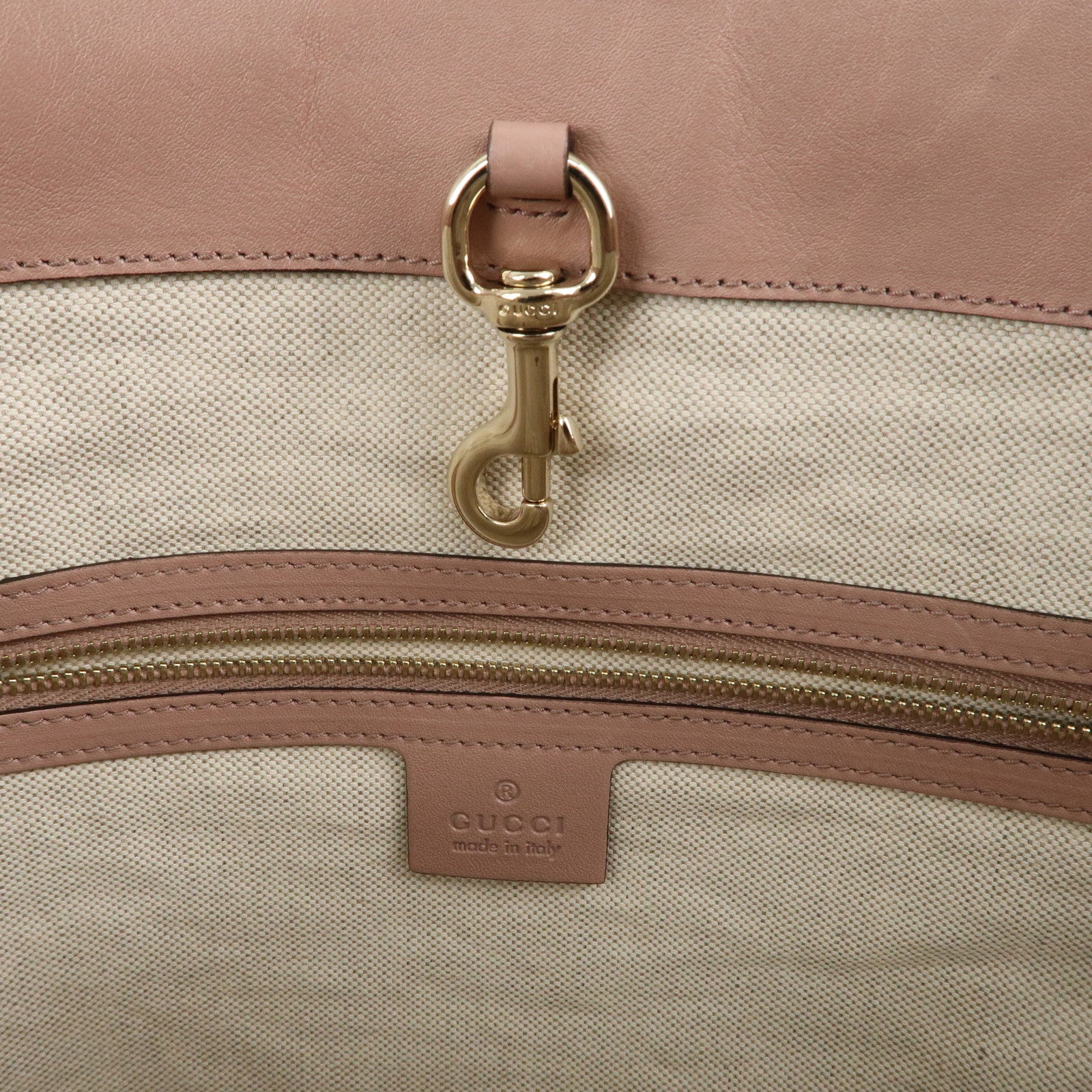 GUCCI Micro Guccissima Patent Leather Tote Bag Pink Beige 309613