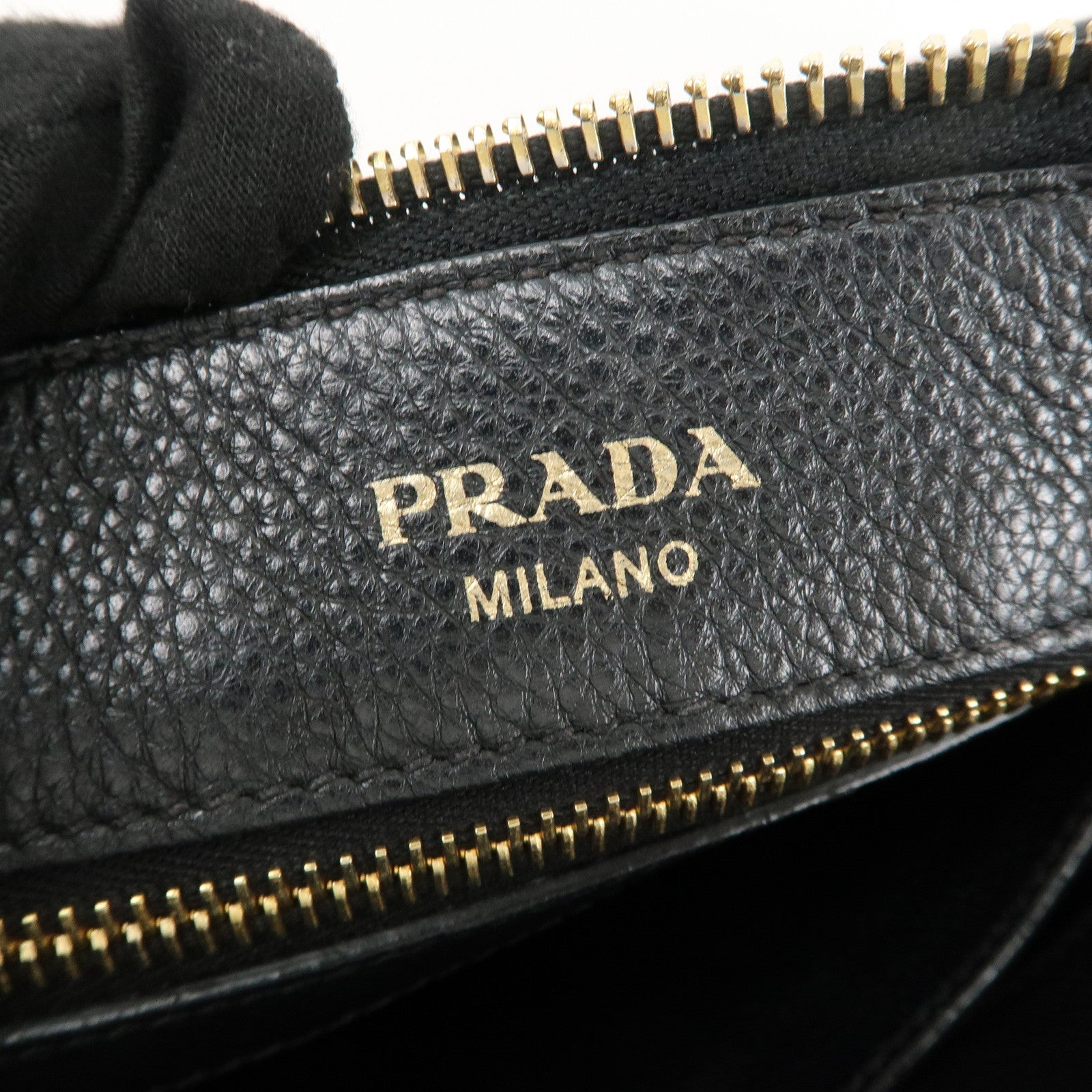 PRADA Leather Shoulder Bag Crossbody Bag Purse Pouch Black 1BH050 Used