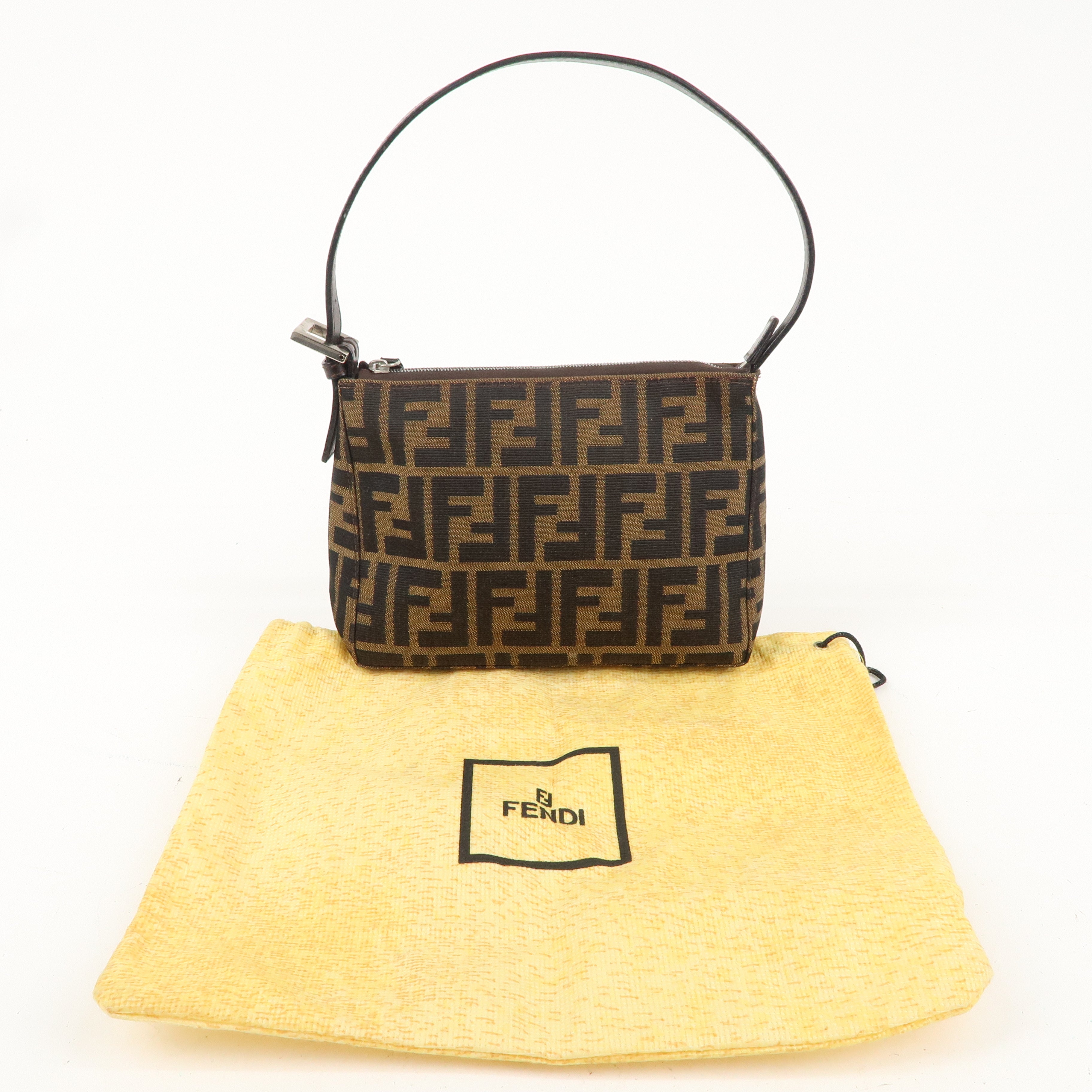 FENDI Zucca Canvas Leather Mini Shoulder Bag Pouch 26810