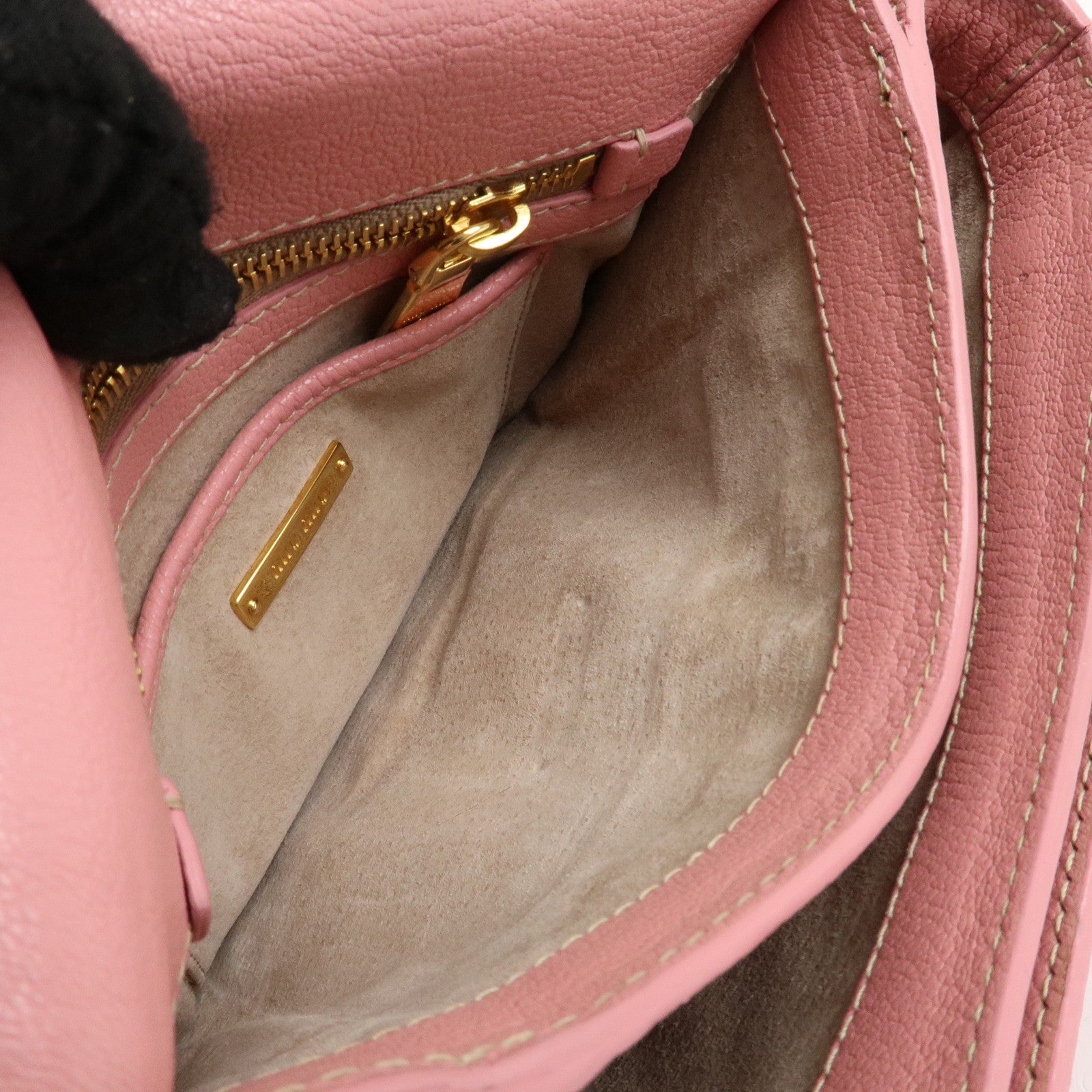 MIU MIU Leather Shoulder Bag Pink RTC460