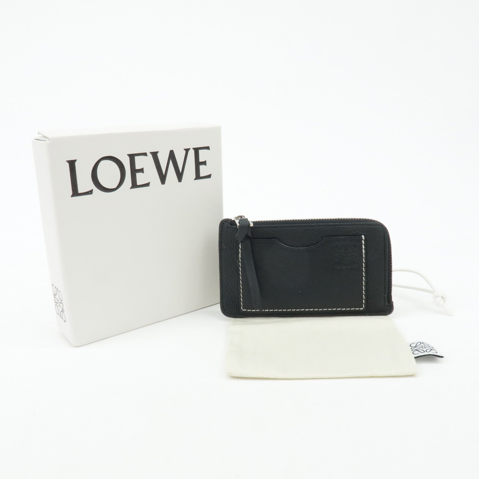 LOEWE Anagram Leather Fragment Case Card Holder Used