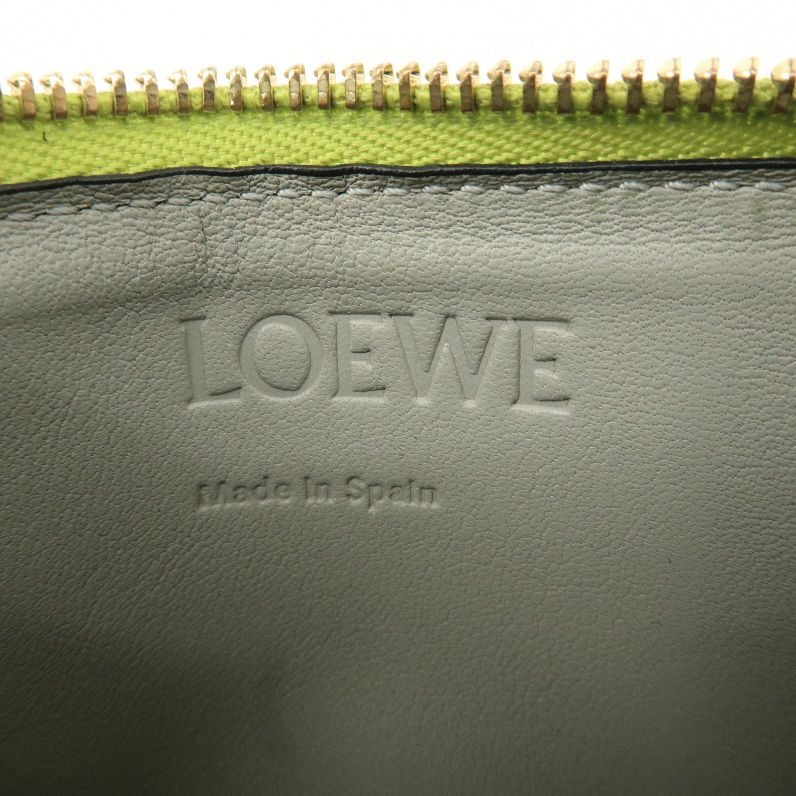 LOEWE Anagram Leather Coin Case Fragment Case Yellow Khaki