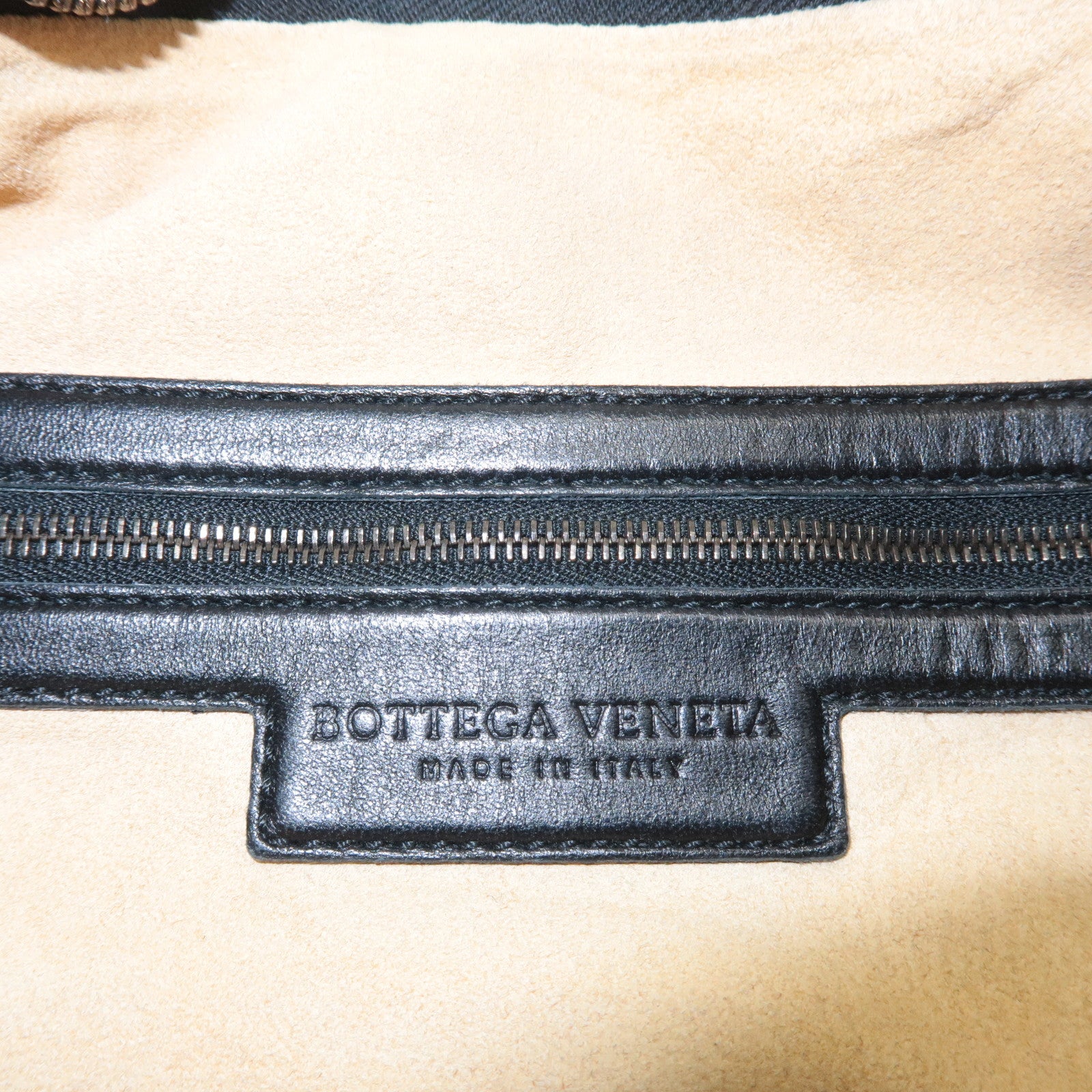 BOTTEGA VENETA Hobo Leather One Shoulder Bag Black 115653