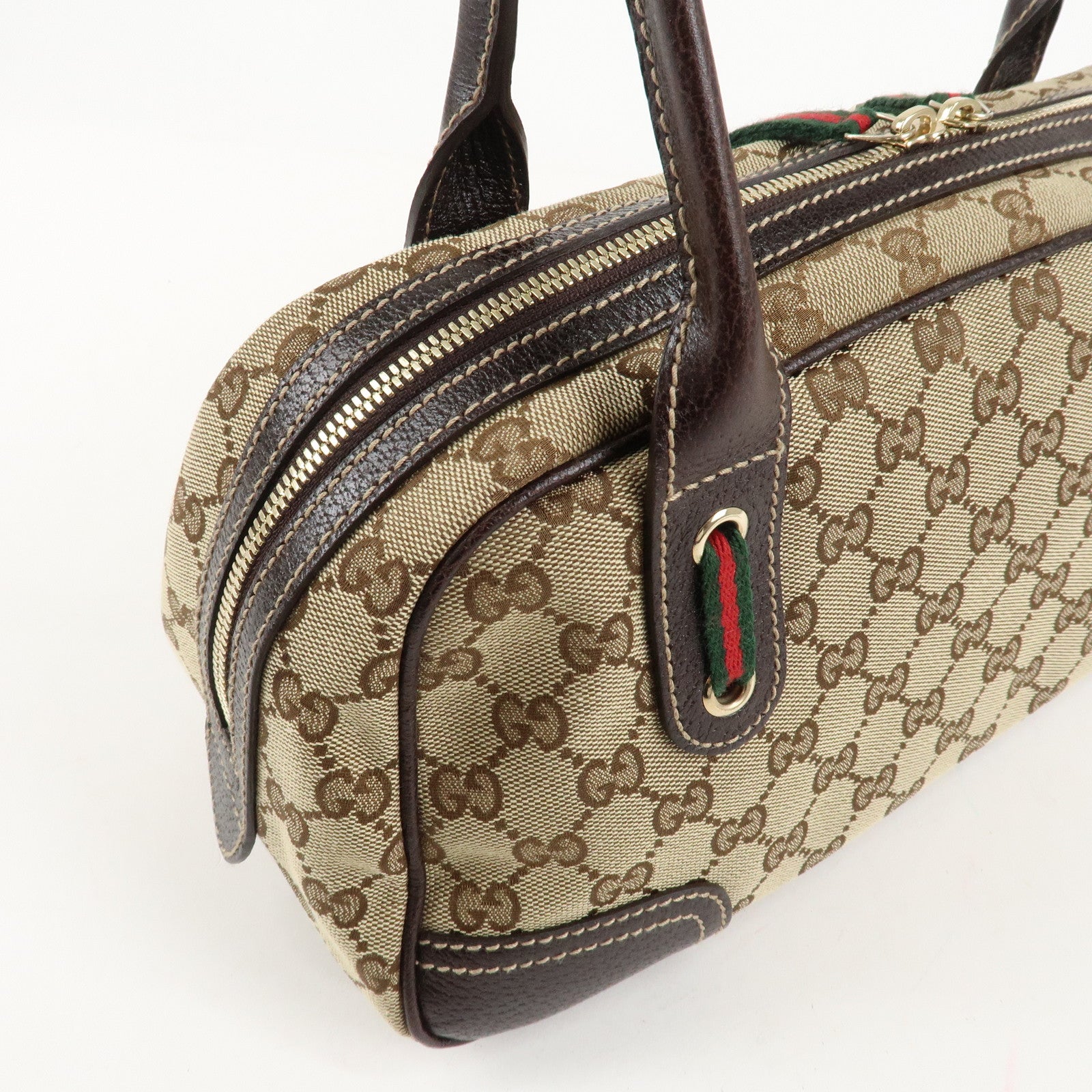 GUCCI Princy Sherry GG Canvas Leather Shoulder Bag Hand Bag 161720