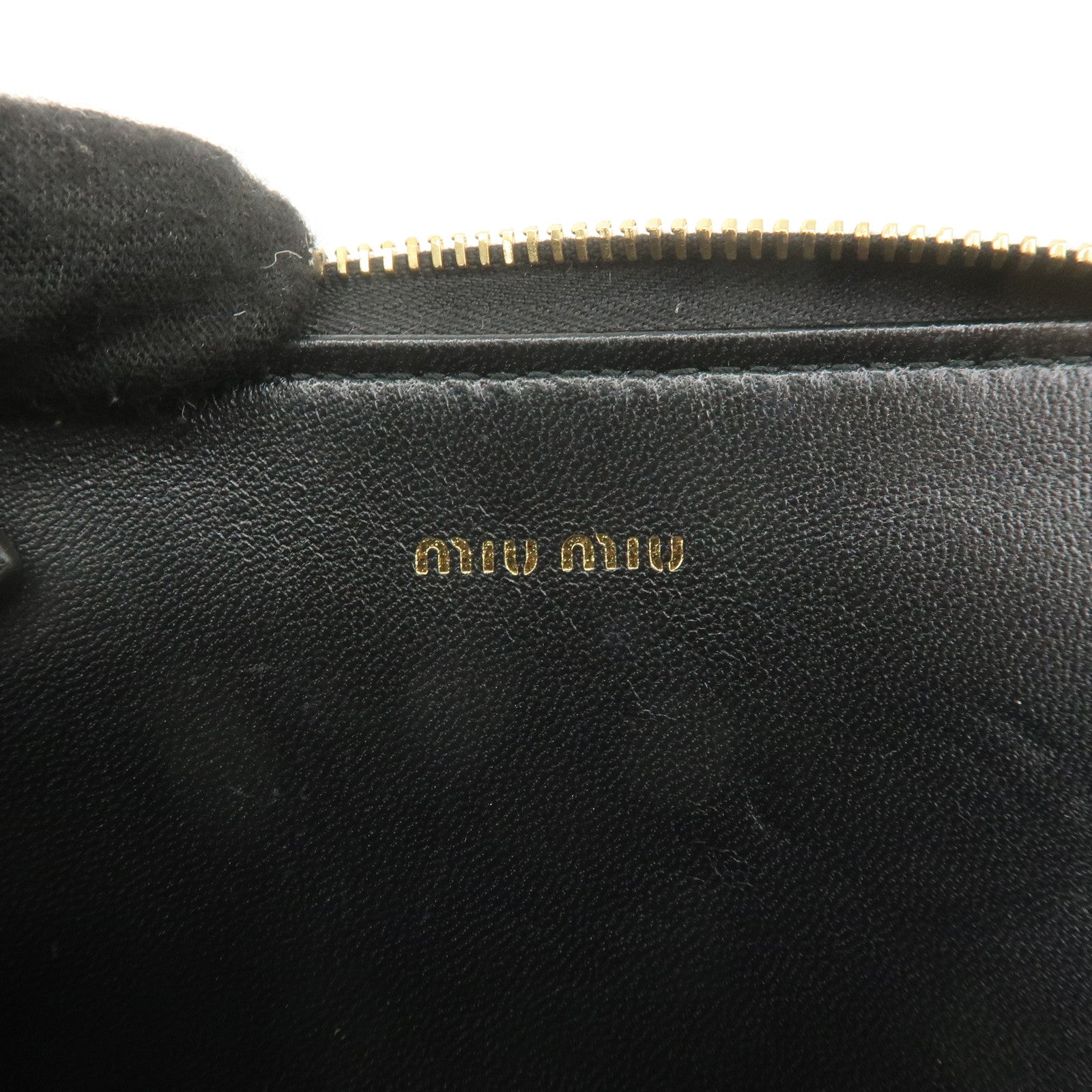 MIU MIU Matelasse Leather Coin Case Black 5PP026