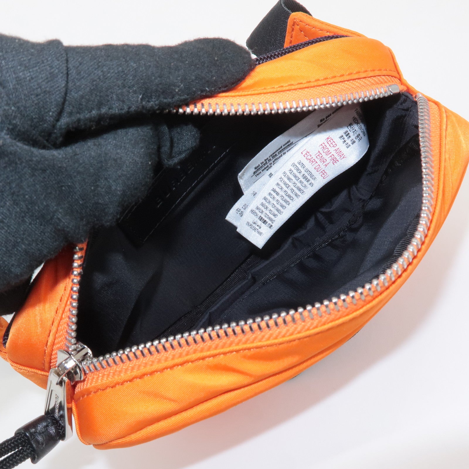 BURBERRY London Nylon Leather Waist Bag Crossbody Bag Orange