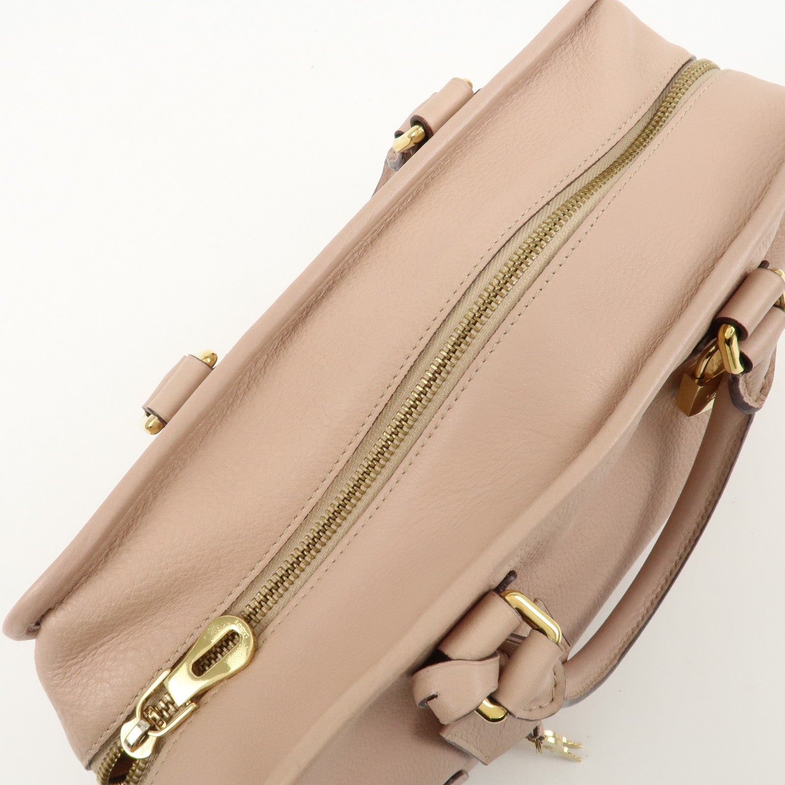 LOEWE Anaglam Leather Amazona 28 Hand Bag Shoulder Bag Pink Beige