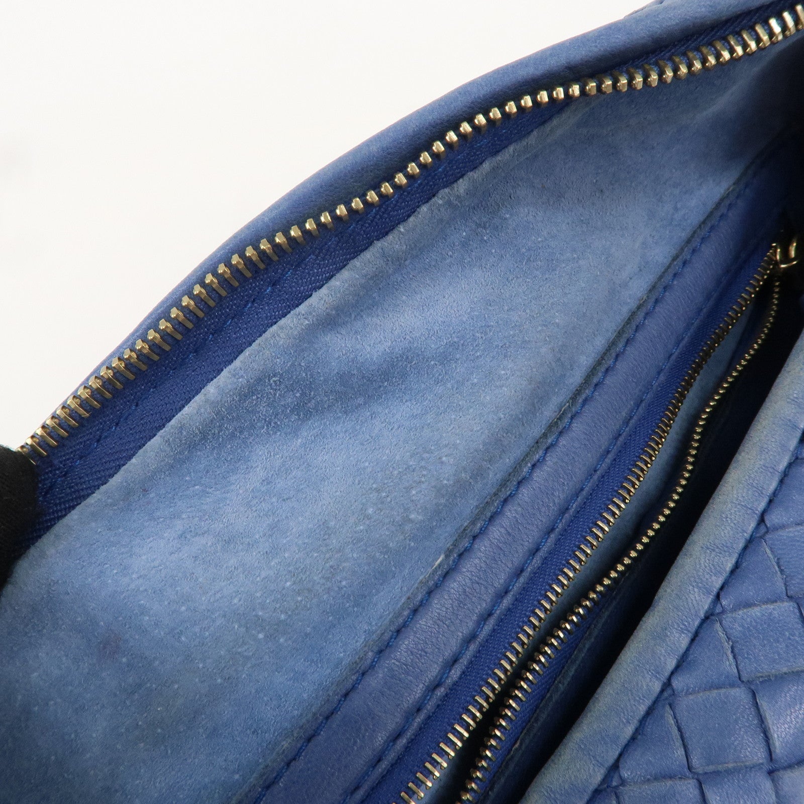 BOTTEGA VENETA Intrecciato Hobo Leather Shoulder Bag Blue 115653