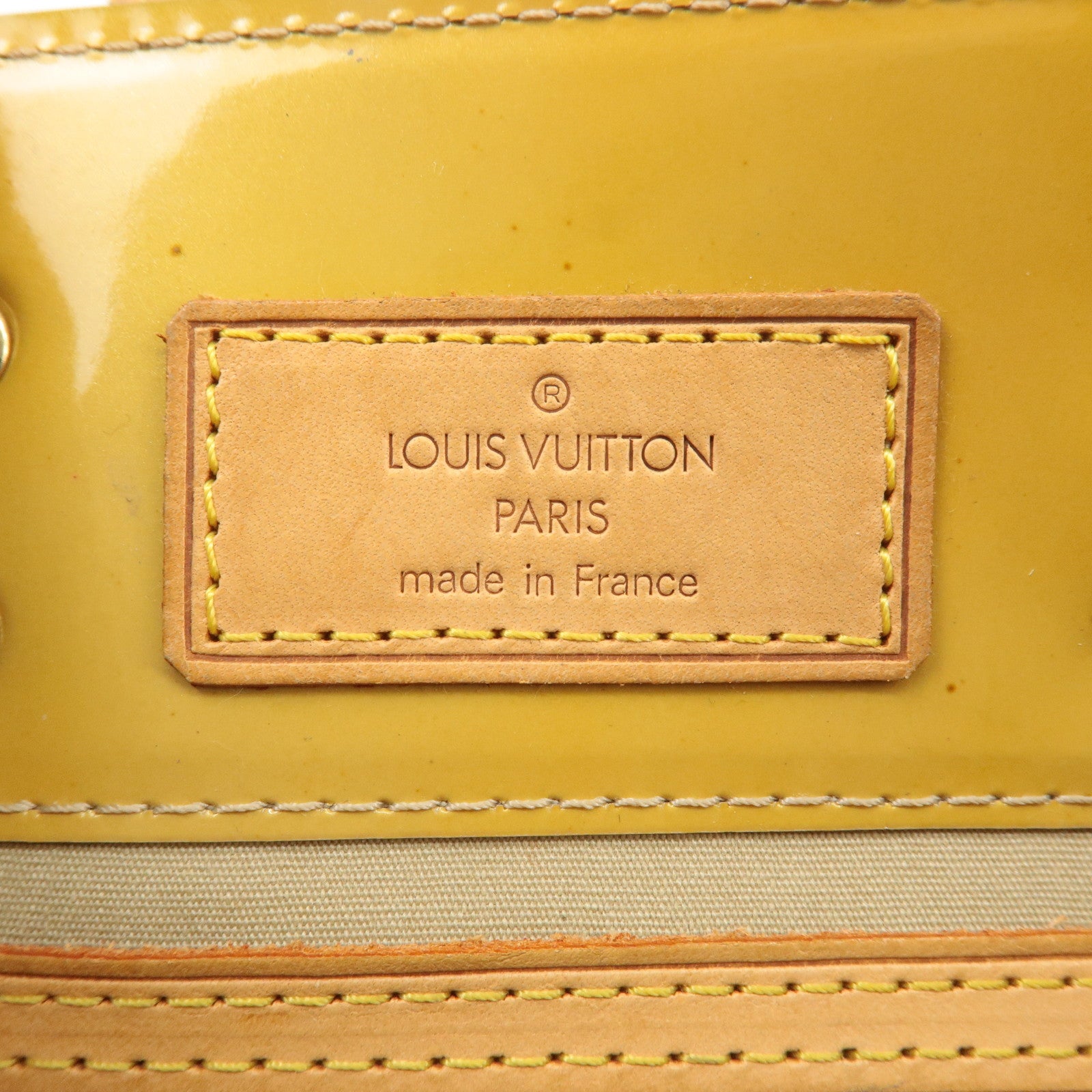 Louis Vuitton Monogram Vernis Lead PM Hand Bag Soft Beige M91144