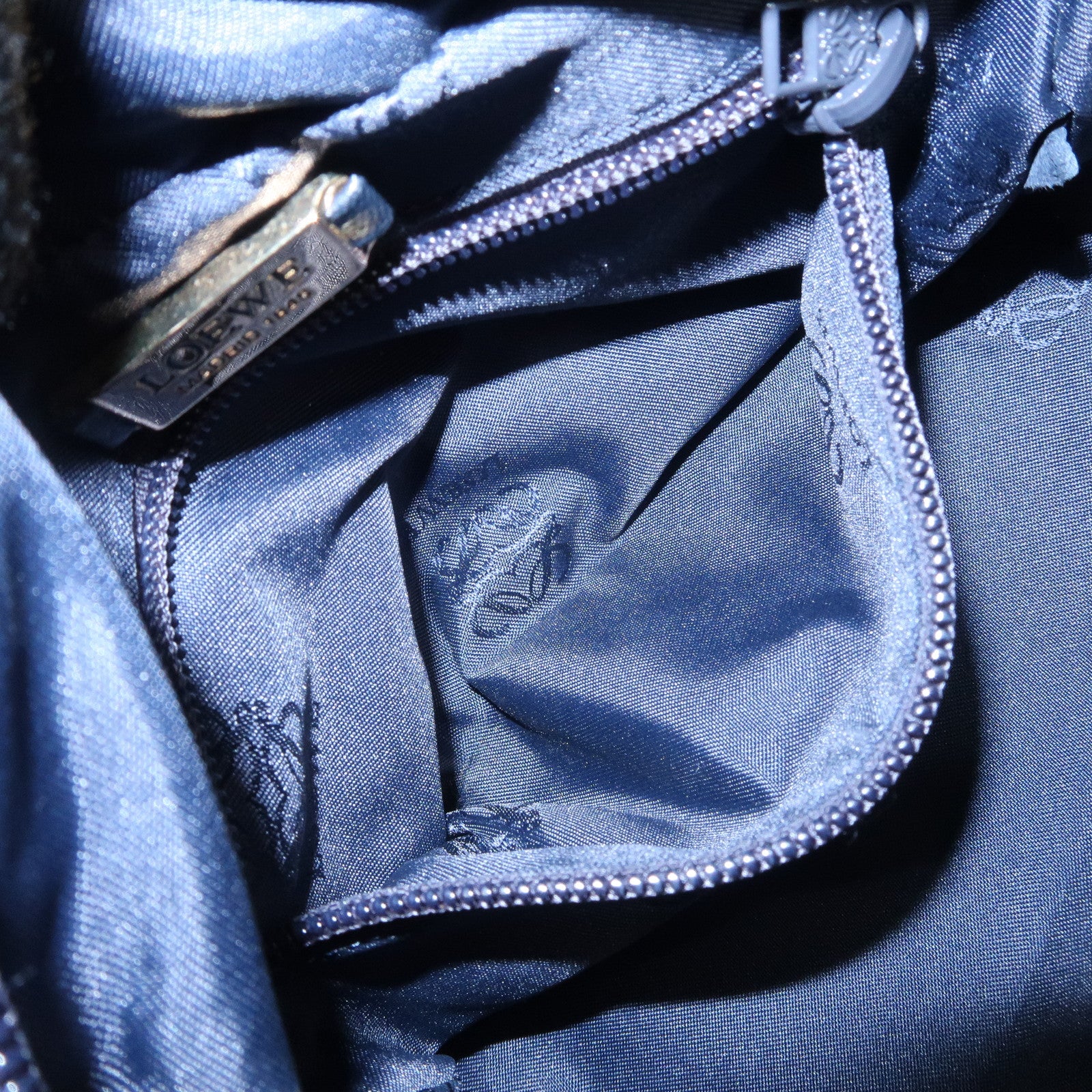 LOEWE Anagram Leather Mini Hand Bag Navy