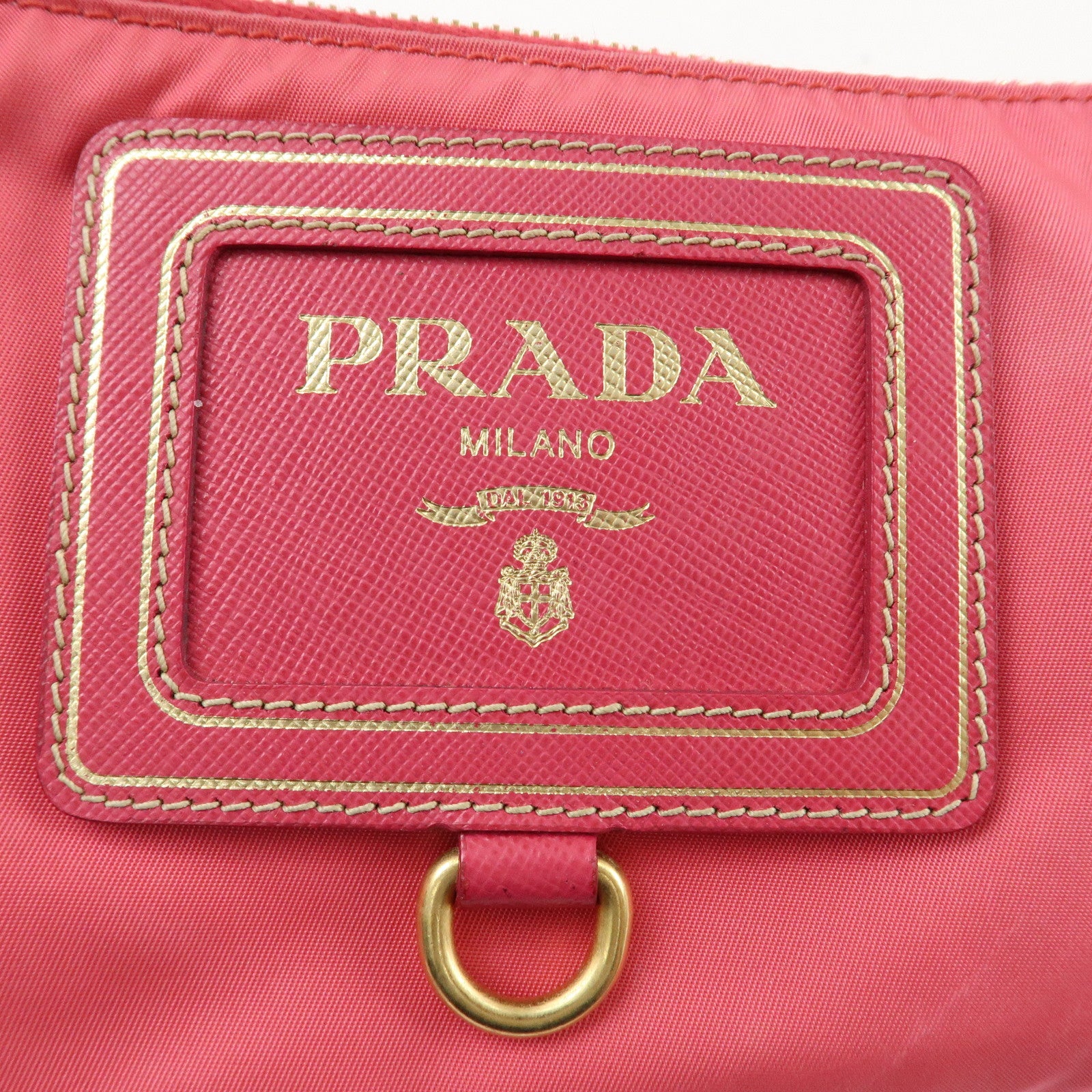 PRADA Nylon Saffiano Leather Shoulder Bag Hand Bag Pink