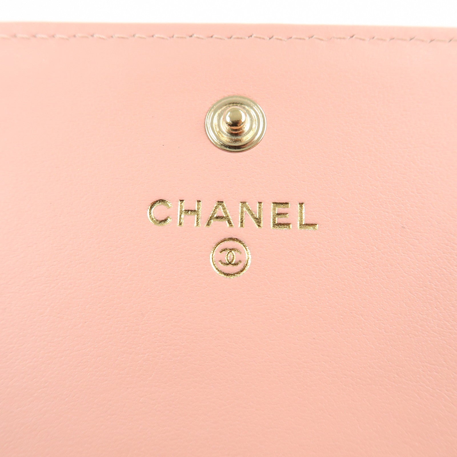 CHANEL Deauville Canvas Bi-fold Long Wallet Pink A80056