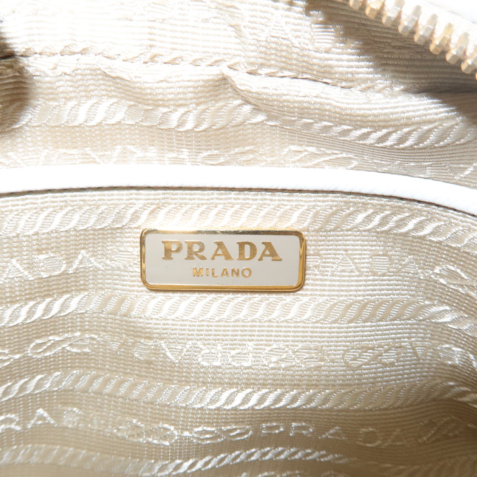 PRADA Logo Saffiano Leather Shoulder Bag Crossbody Bag White