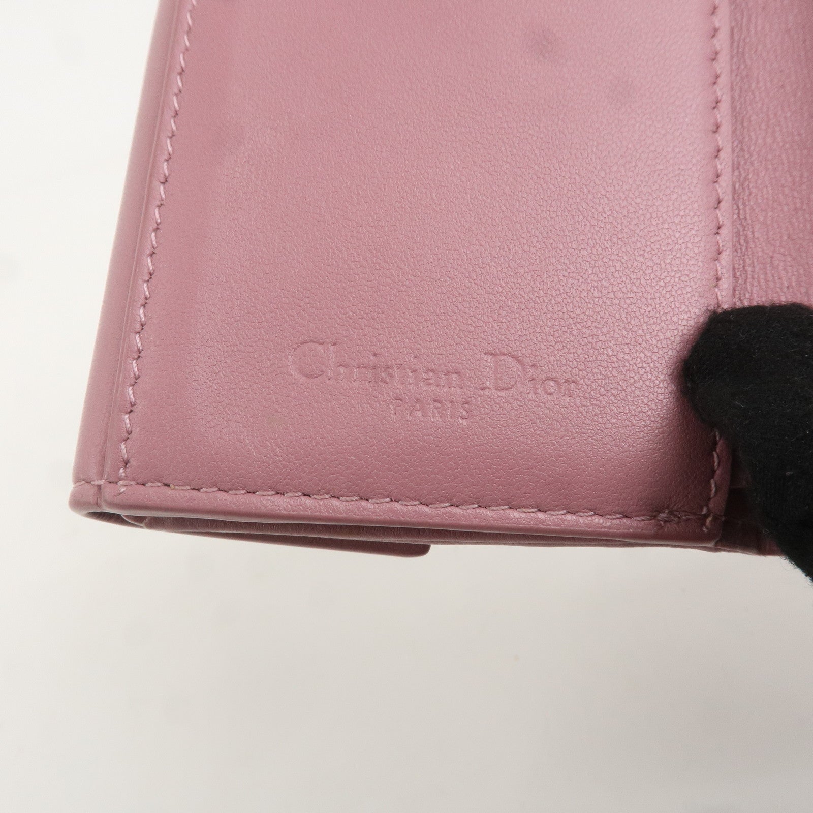 Christian Dior Cannage Leather Lotus Wallet Pink