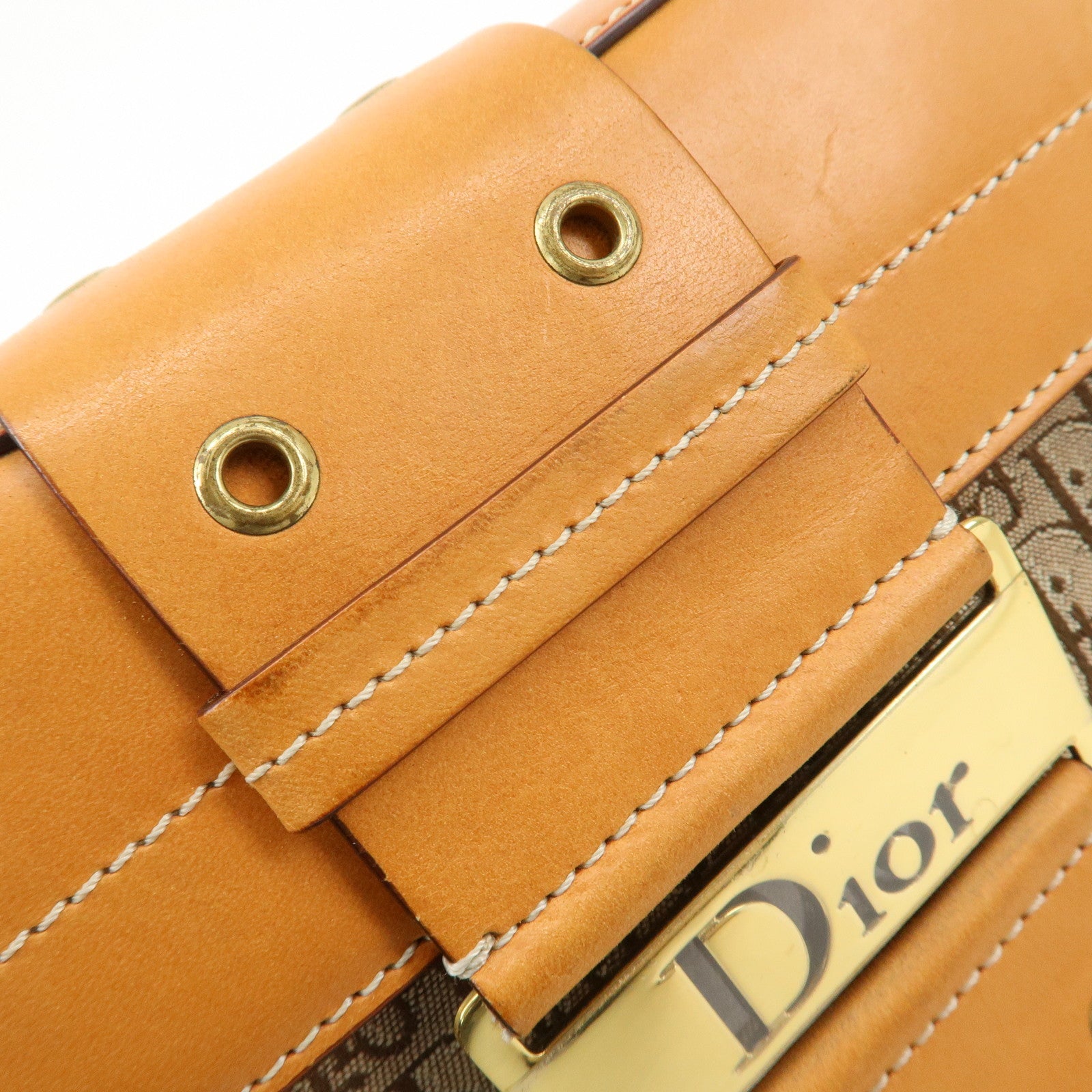 Christian Dior Trotter Street Chic Canvas Leather Shoulder Bag