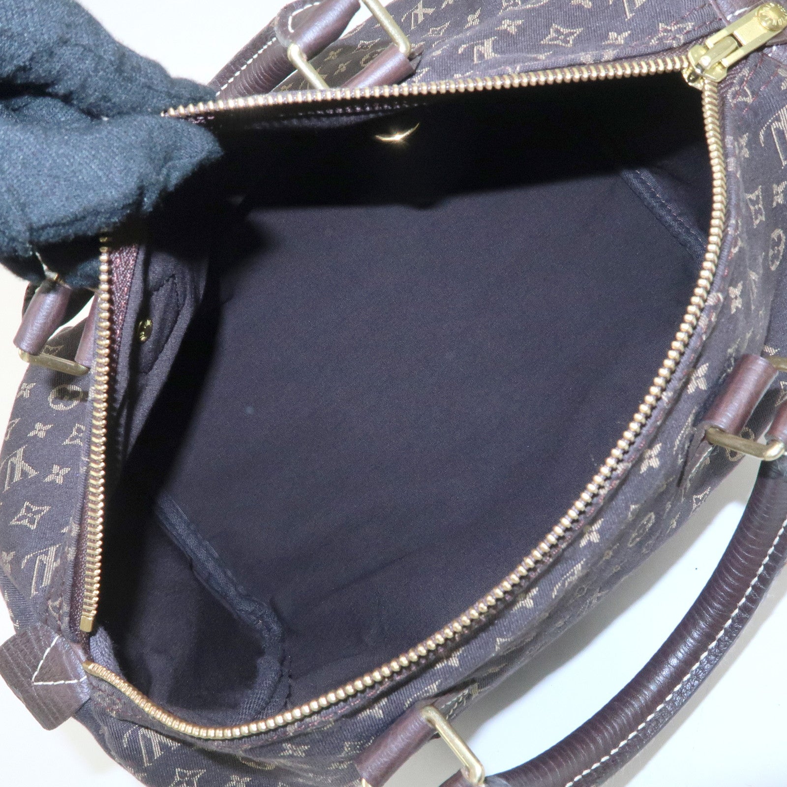 Louis Vuitton Monogram Mini Lin Speedy 30 Boston Bag Ebene M95224 Used