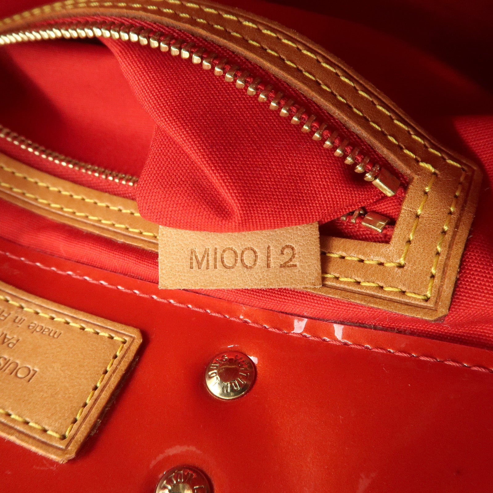 Louis Vuitton Monogram Vernis Lead PM Hand Bag M91088 Rouge Used