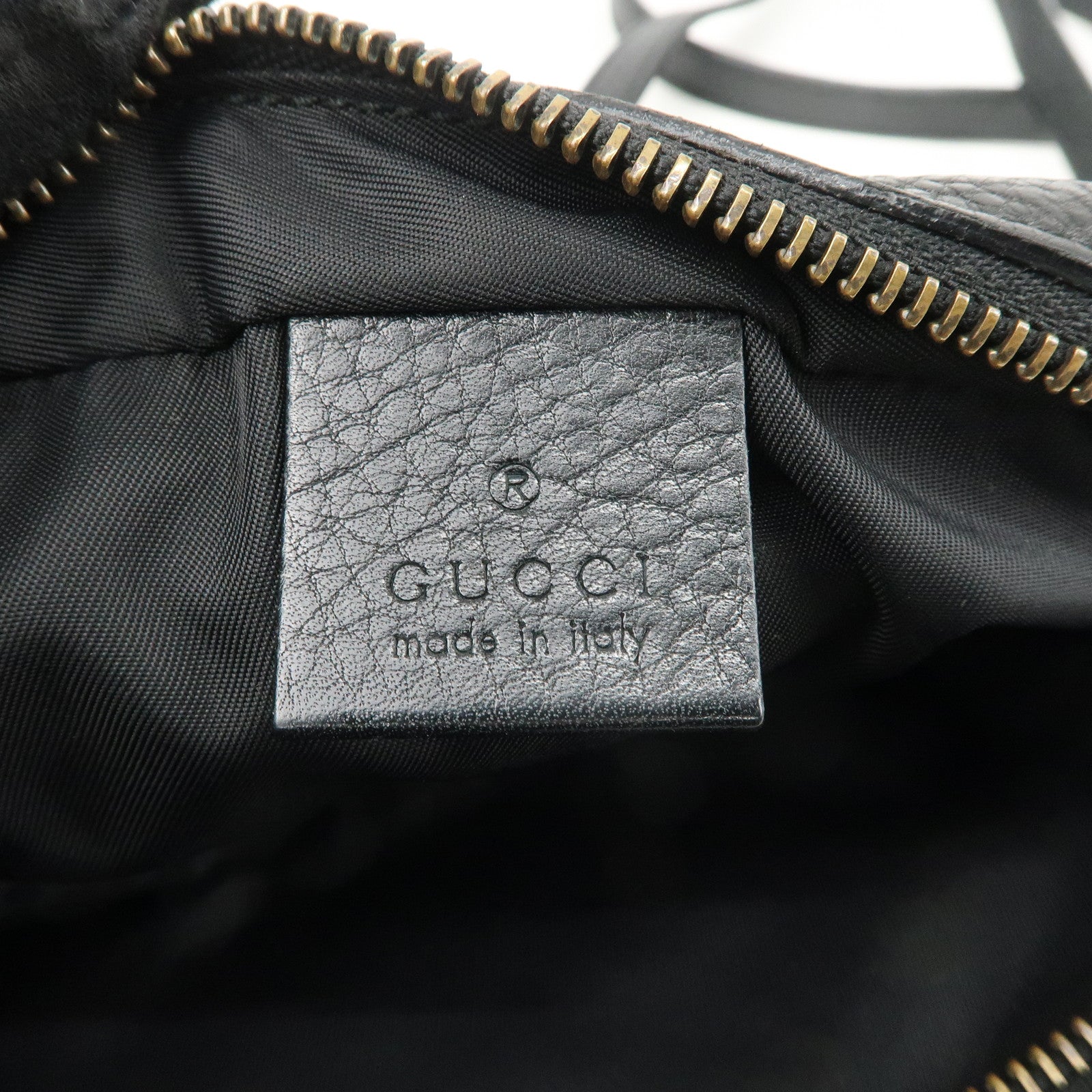 GUCCI Soho Interlocking G Leather Shoulder Bag Black 347994 Used